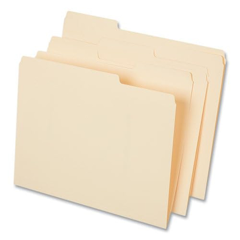 Top Tab File Folders, 1/3-Cut Tabs: Assorted, Letter Size, 0.75″ Expansion, Man