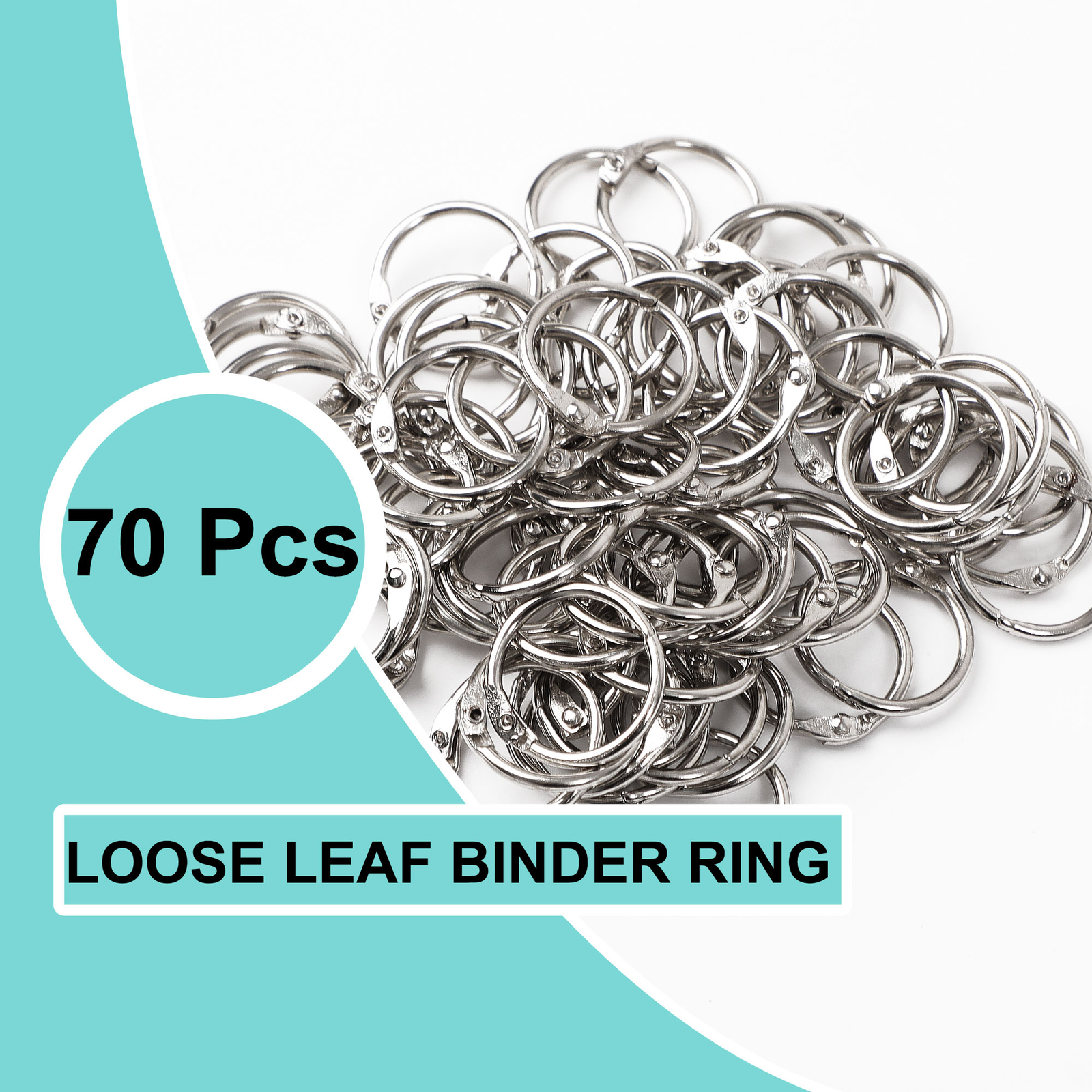 0.8″ Loose Leaf Binder Rings Metal 70pcs Office Book Rings Hinge Locking Rings