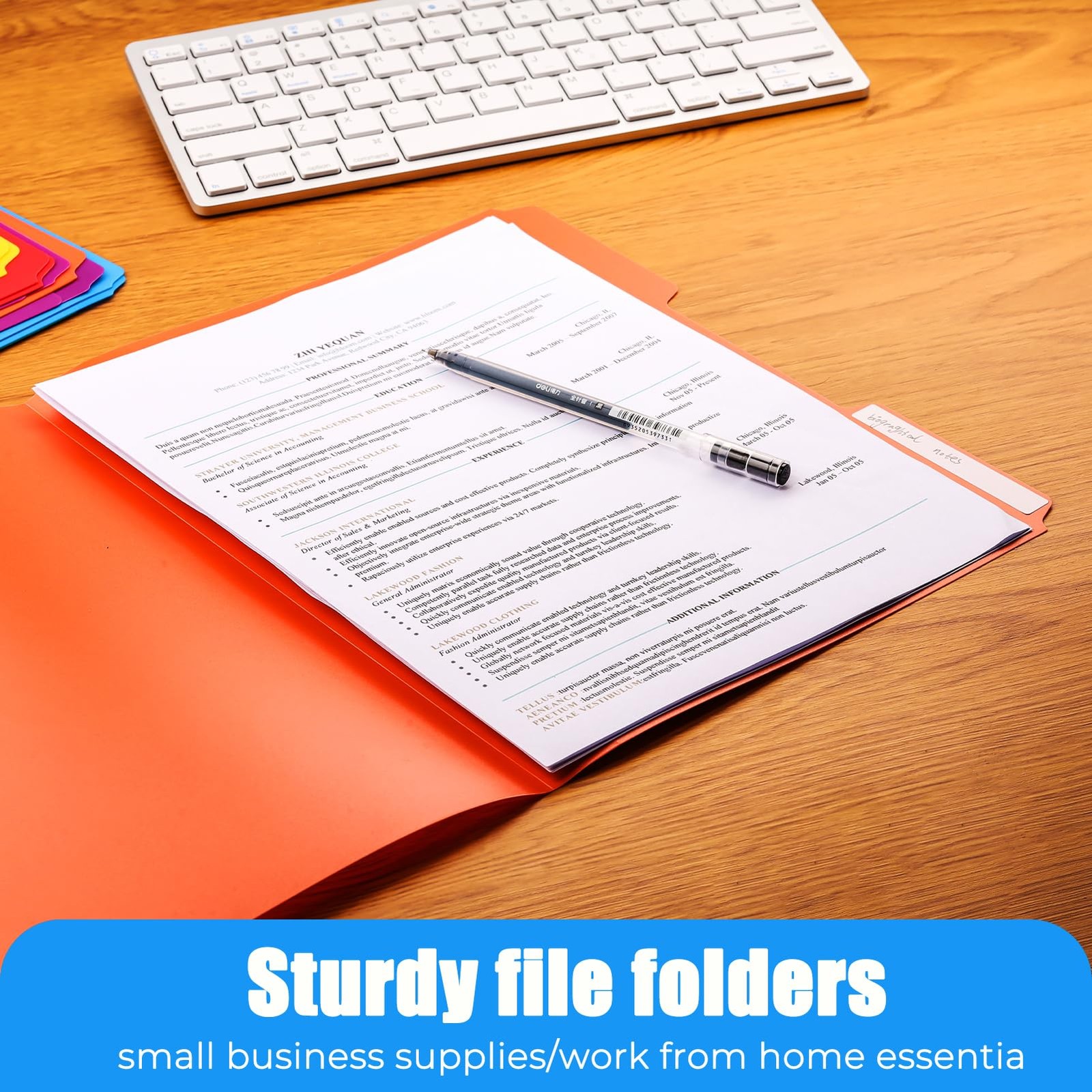 Habgp 9 Pcs File Folders, Manilla Folders 8.5 x 11 x 11 inches, Color