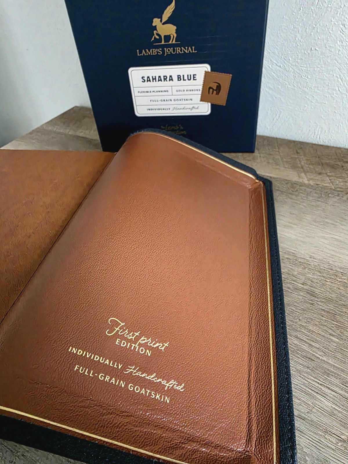 Humble Lamb Lamb’s Journal Sahara Blue Full-Grain Goatskin Leather, Illustrated