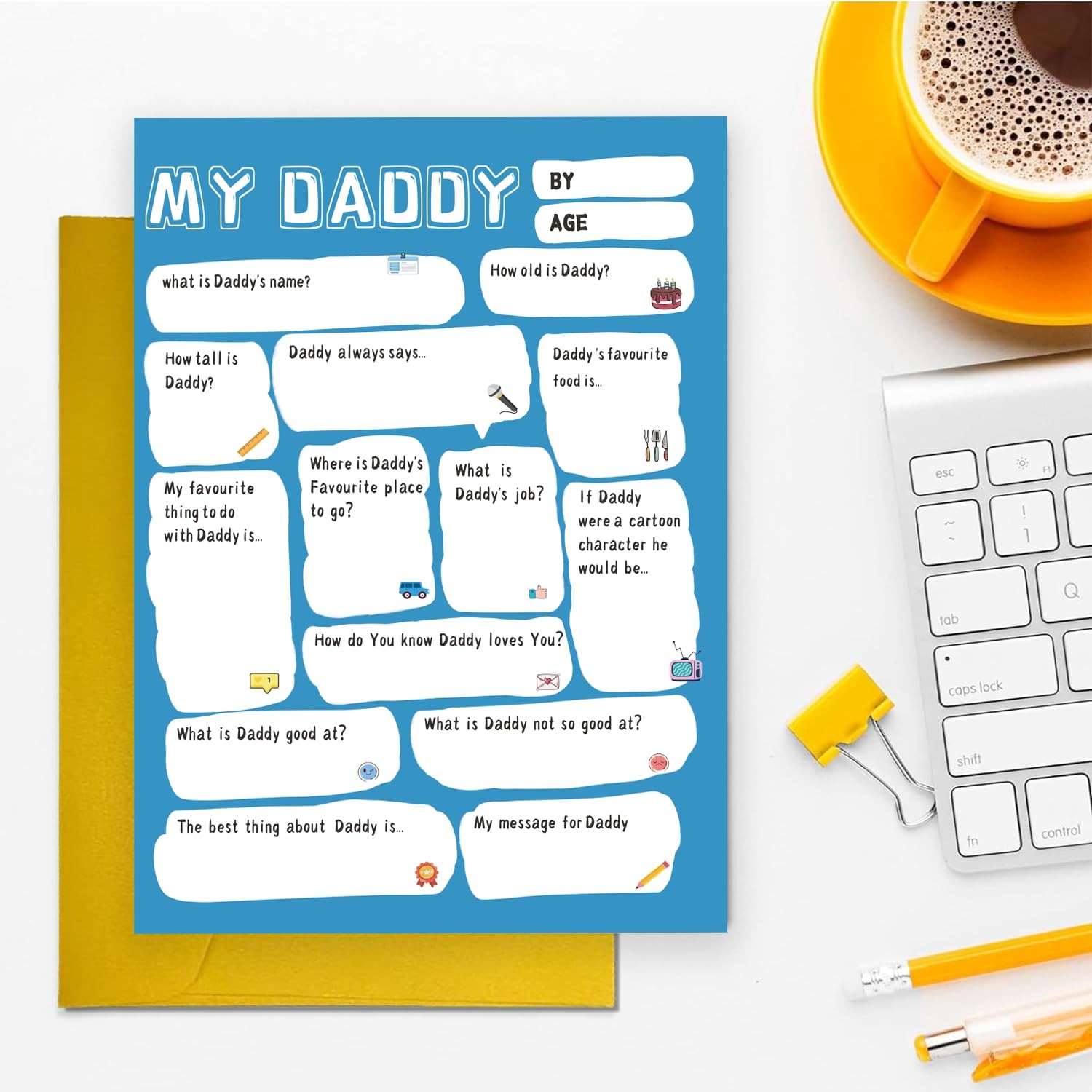 Fathers Day Card Gifts Cute Daddy Birthday Greeting Card Unique Men Present