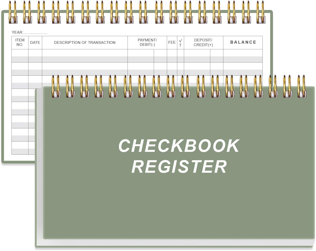 Check Registers for Personal Checkbook – A6 Blank Ledger Transaction Registers f