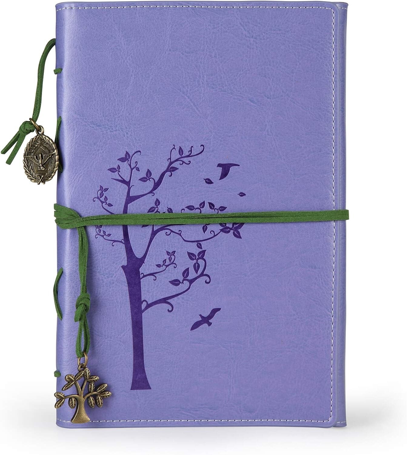 Vintage Purple Faux Leather Refillable Writing Journal – Slim A5 Diary Notebook