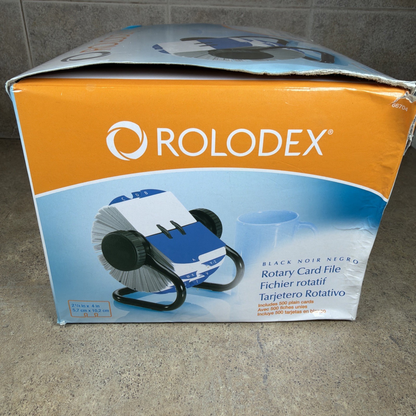 Rolodex Black Rotary Card File w Box 66704 Wheel Office Desk Organizer 500