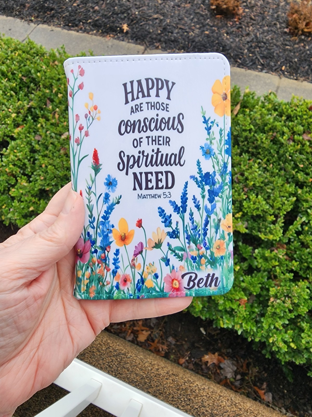 JW Mini Tract Holder Wildflowers – Personalized