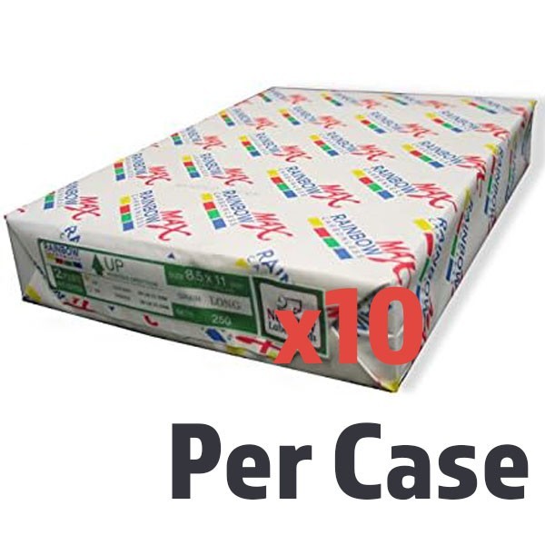 8.5 x 11 Rainbow Max Carbonless Paper, 2 Part Reverse, 2500 Sets, 10 Reams