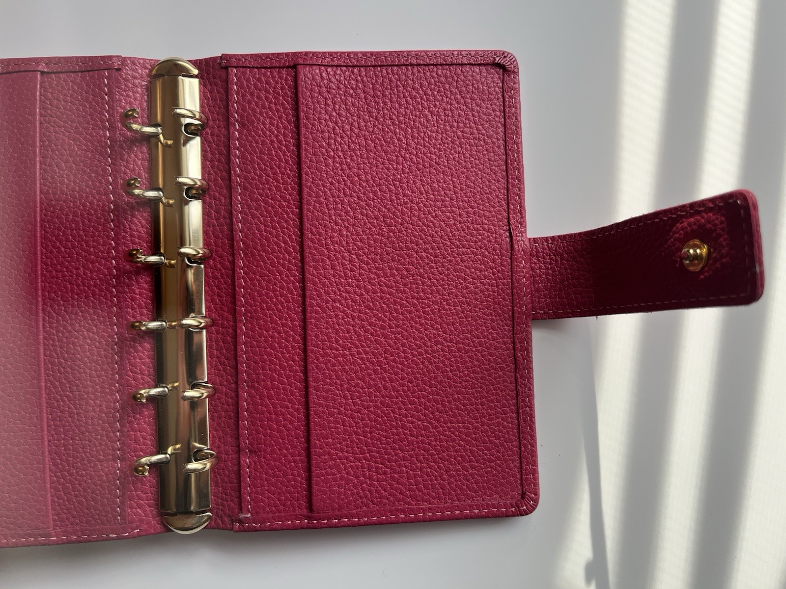 Longchamp Agenda Notebook /Filofax Pocket Size- Soft “Rose” Pink Pebbled Leather