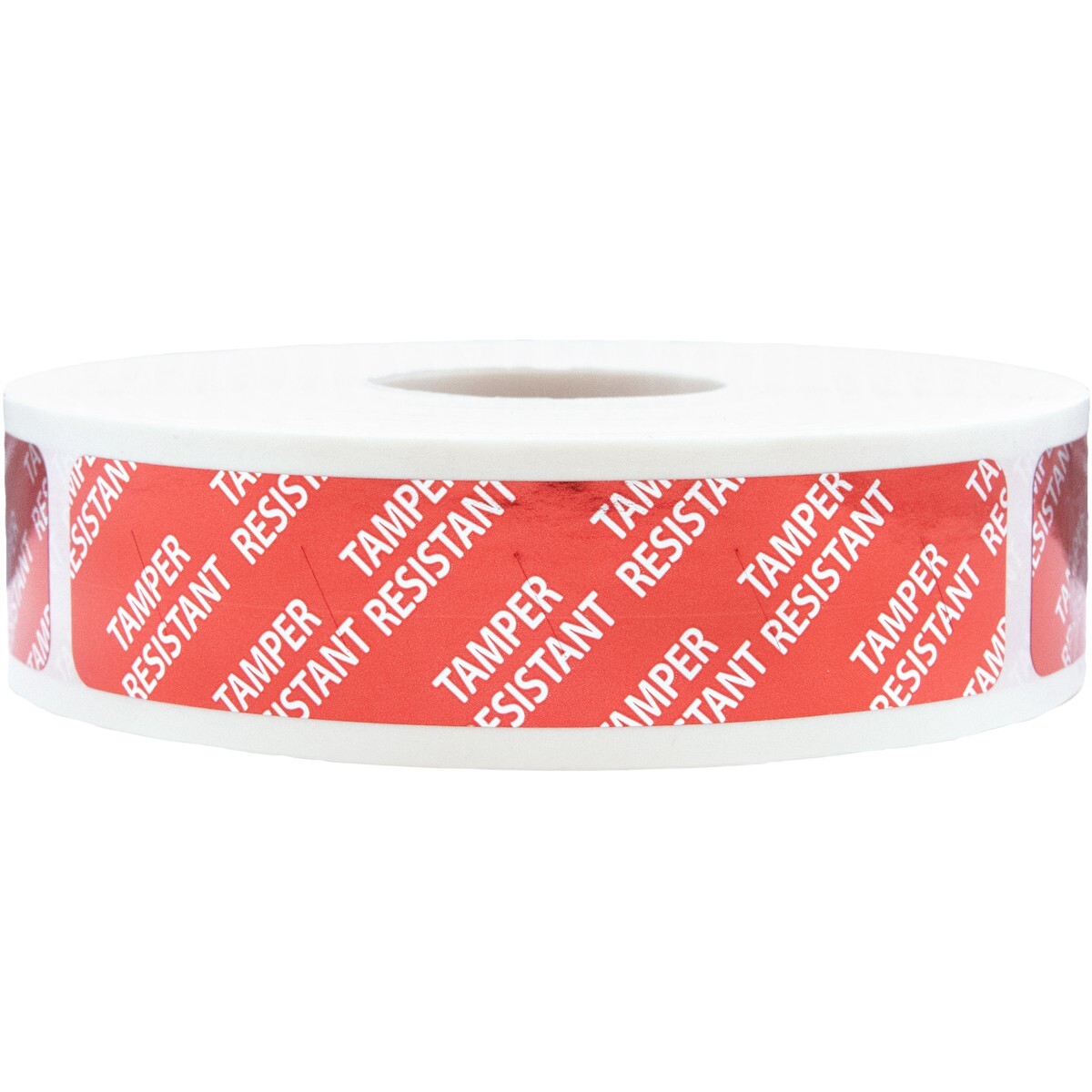 Red Tamper Resistant Evident Labels | 0.75″ x 3.5″ Inch Rectangle | 500 Pack