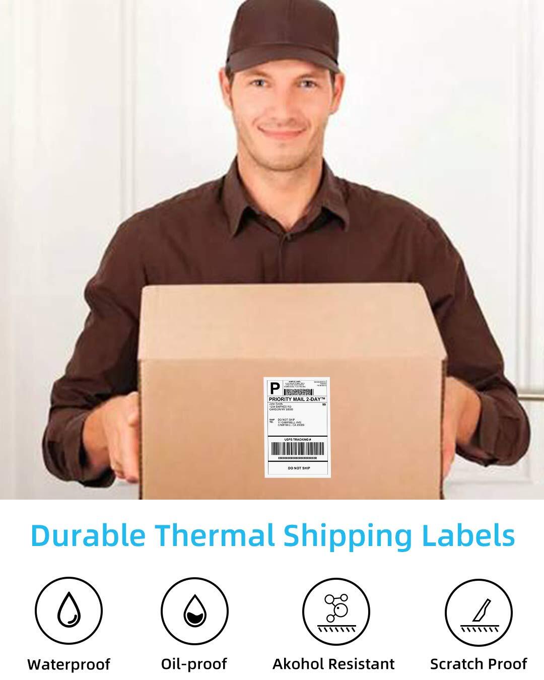 500/1000X 4 x 6 Phomemo Label Thermal Shipping Labels for Zebra & Rollo Printers