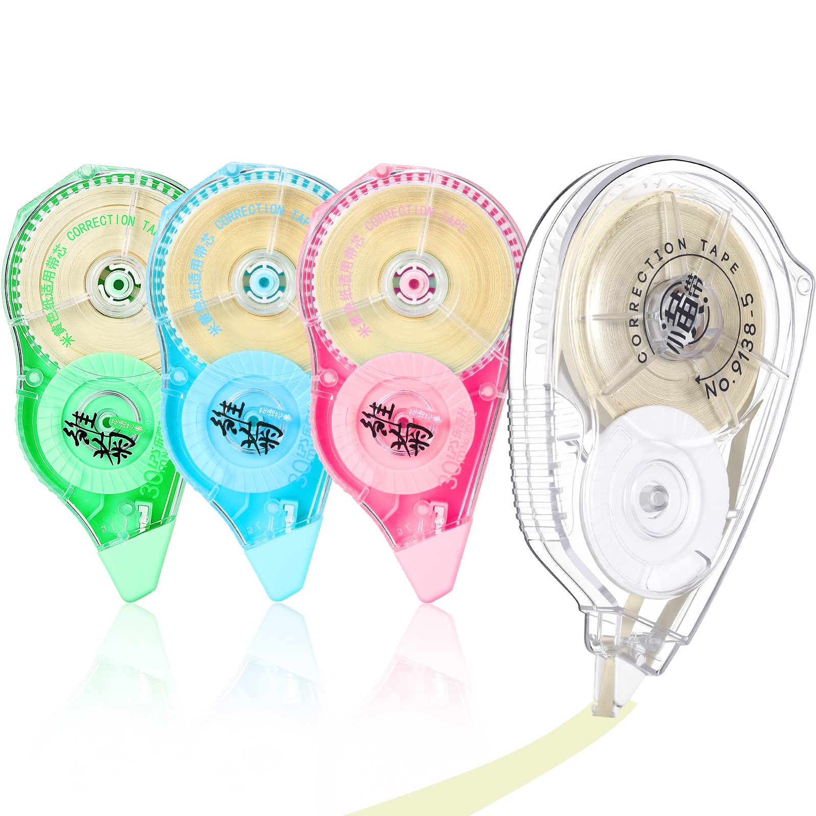 Zonon 4 Pieces Correction Tape Cream 1 Count (Pack of 4), Color