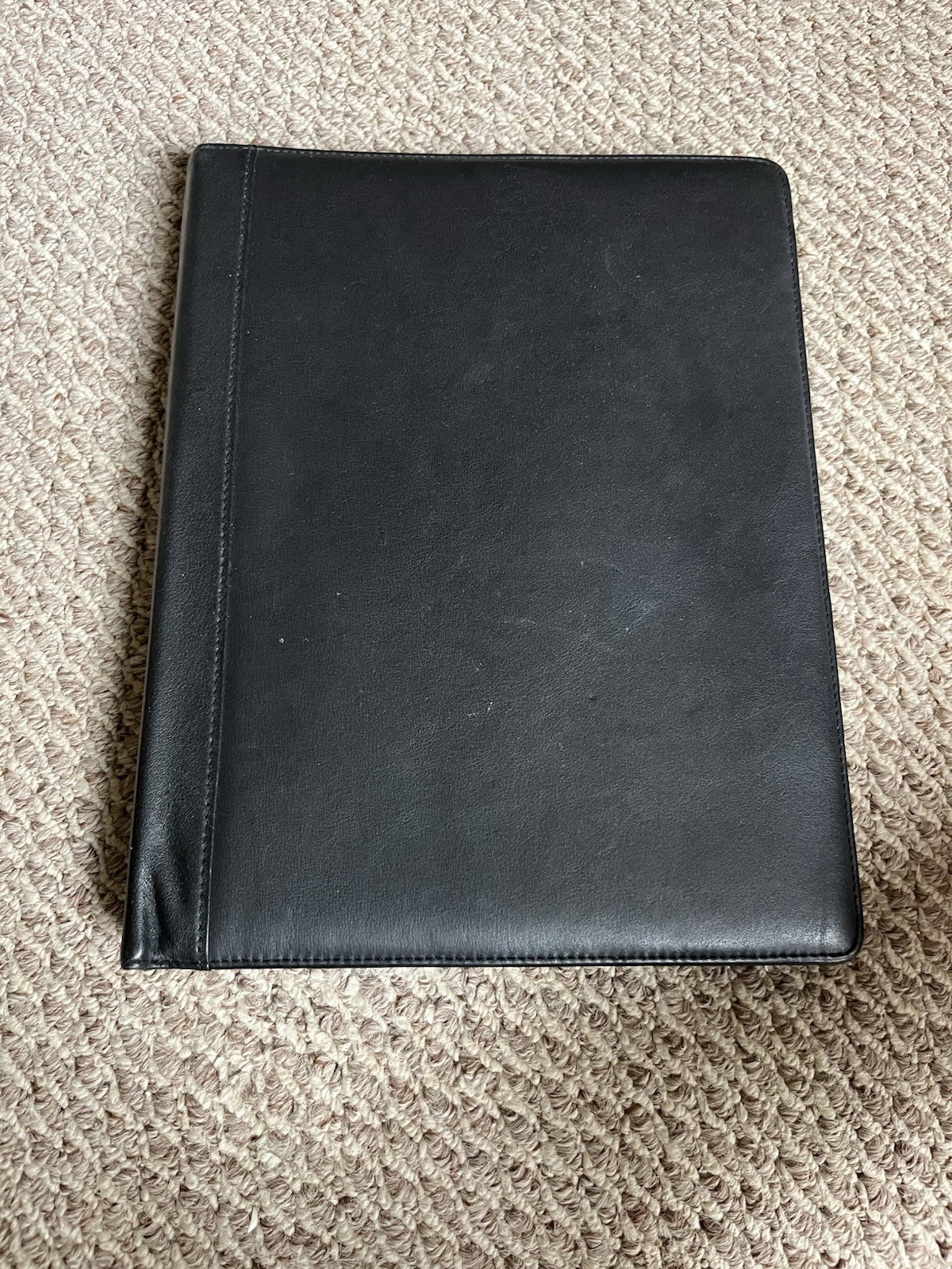 Buxton Leather Portfolio 12×9” Letter Size Mint Unused Black Card Pockets New