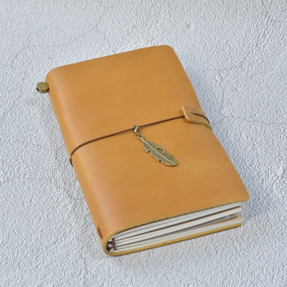 100% Genuine Leather Journal Refillable Travel Notebook Retro DIY Handmade Diary