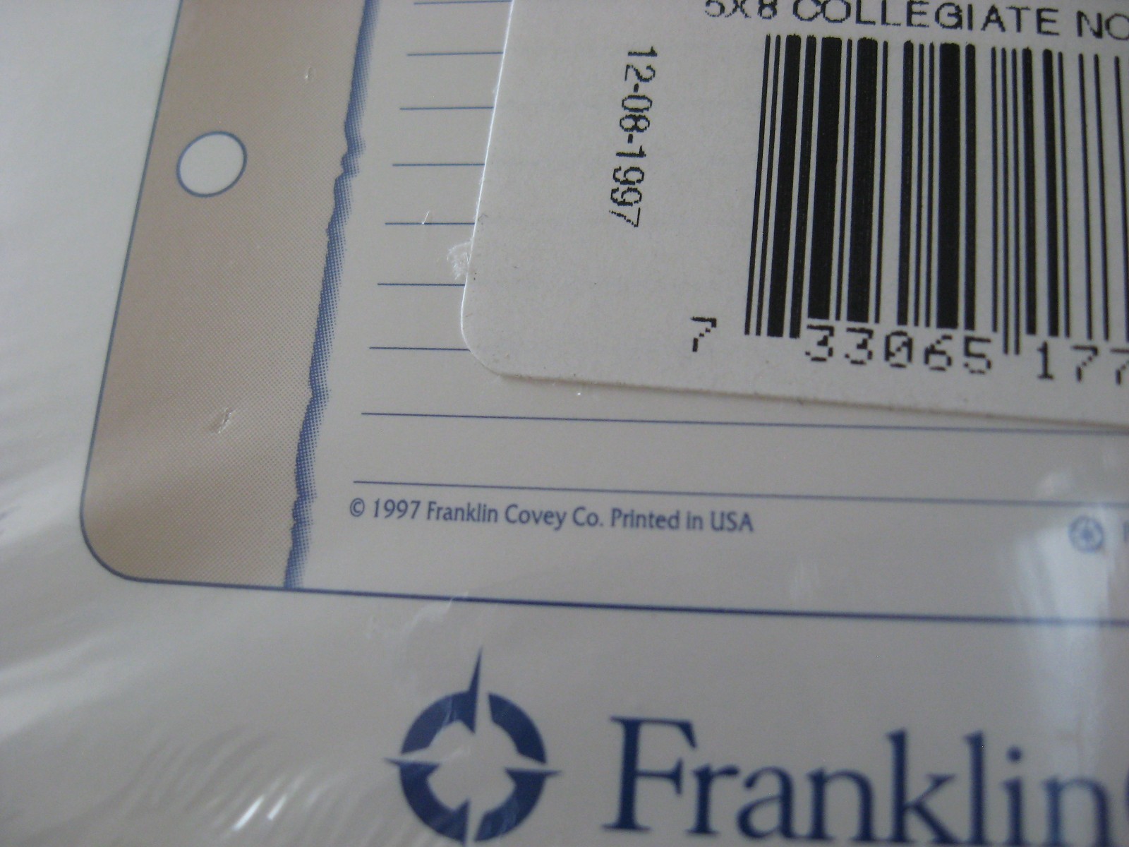 Vintage 90’s 1997 Franklin Covey Collegiate Edition 5×8″ Refill Note (50 Pages)