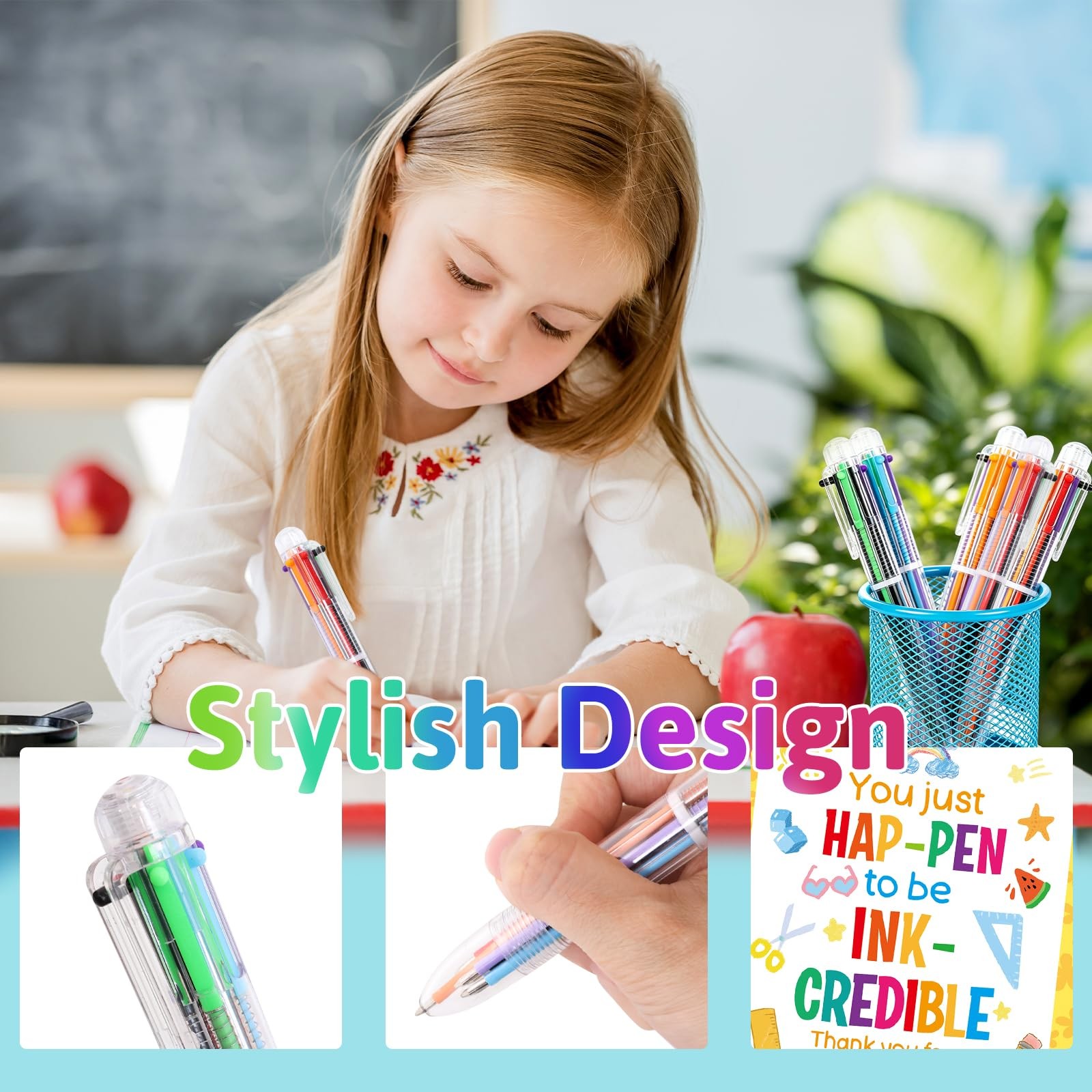 End of the Year Gifts for Students 30 Pack 6 in 1 Multicolor Pens with Cards …