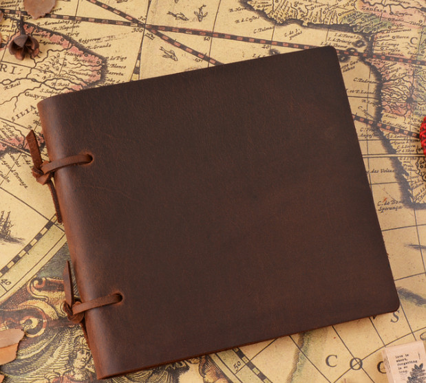 Writing notes Notebook sketchbook Diary Notepad handmade leather brown Q278