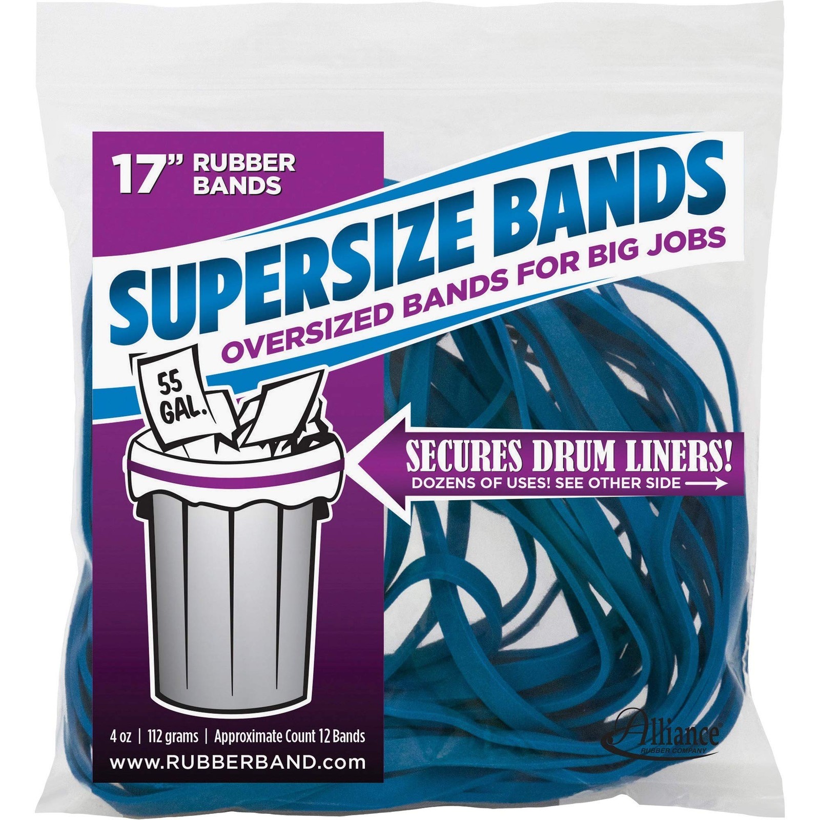 Alliance Rubber 08995 SuperSize Bands 17″ Blue Large Heavy Duty Latex Rubber …