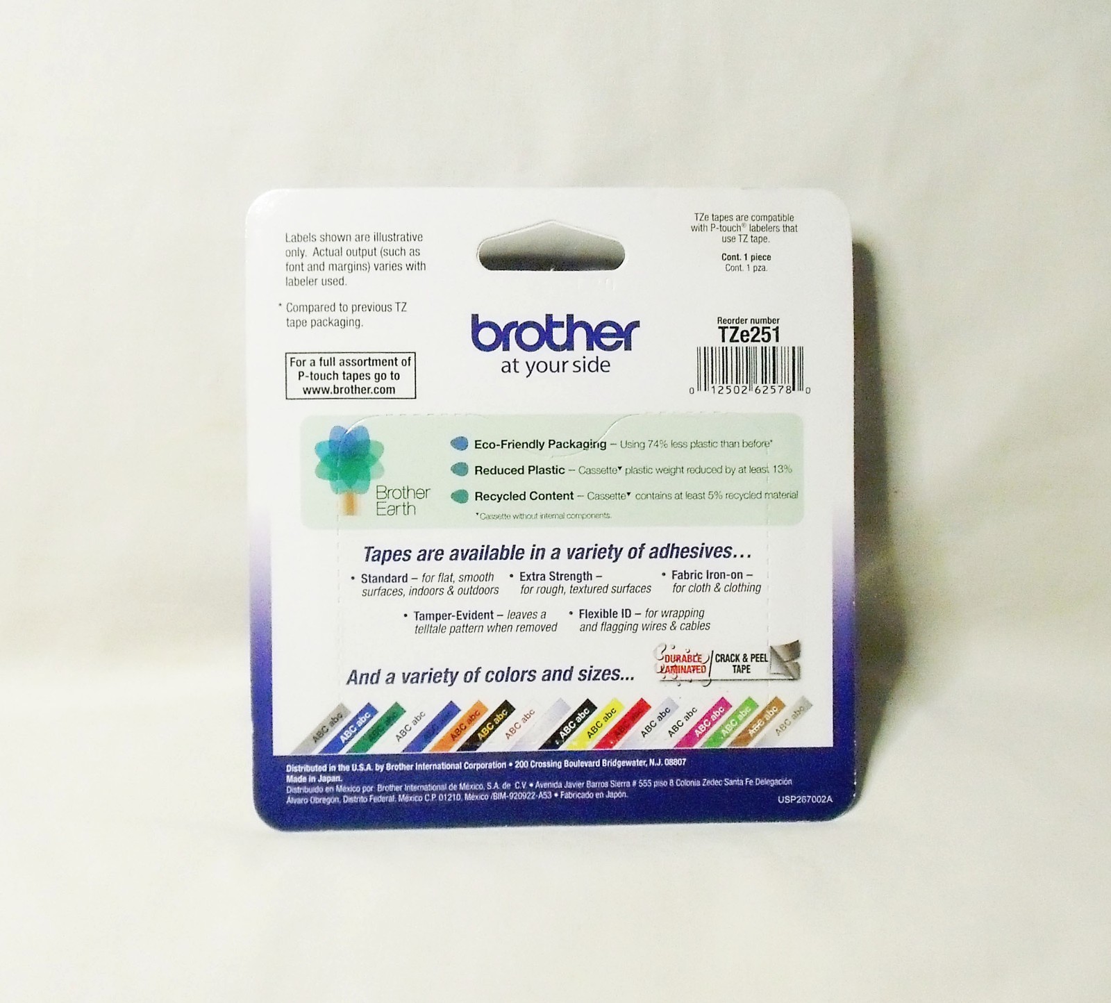 Brother P-touch TZe-251 Black on White Tape 1″ W 0.94 X L 26 ft. (new sealed)