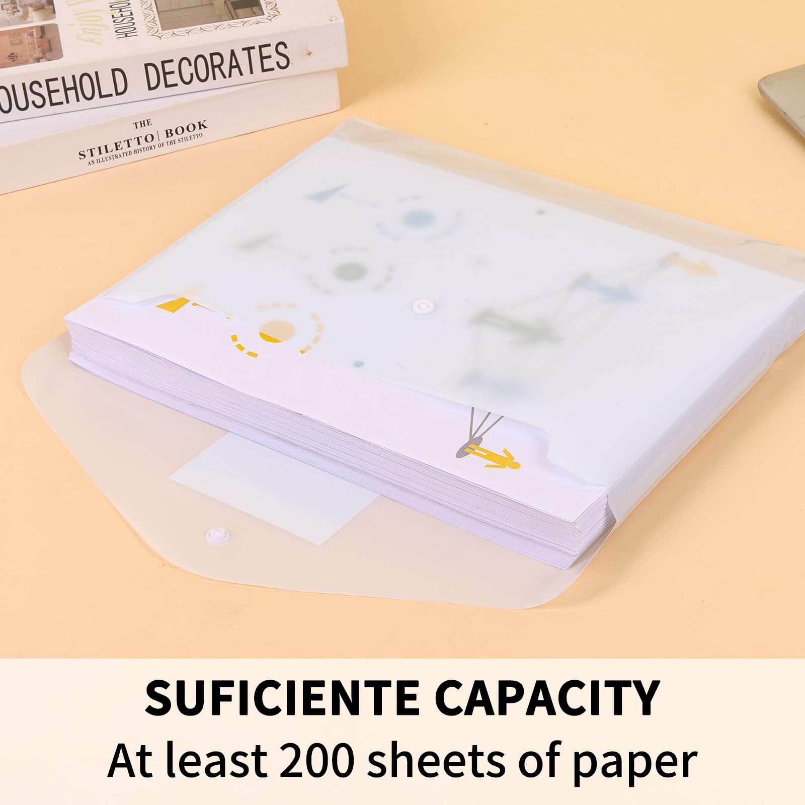 EOOUT 24 Pack Plastic Envelopes File Folders, Poly Folders Pastel