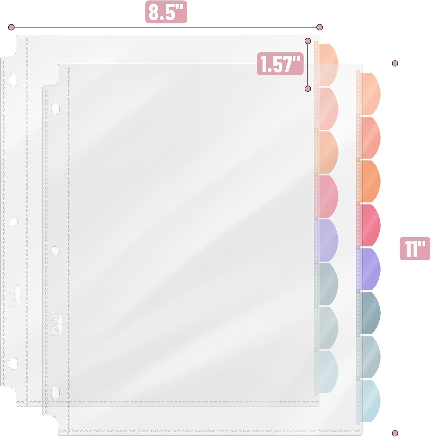 – Clear Sheet Protectors with Tabs, 8.5×11 Inches, 8 Tabs, 2 Sets, Durable Clear