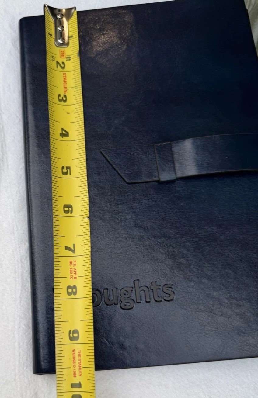Navy Blue Refillable Faux Leather Portfolio Missing Pen Journaling
