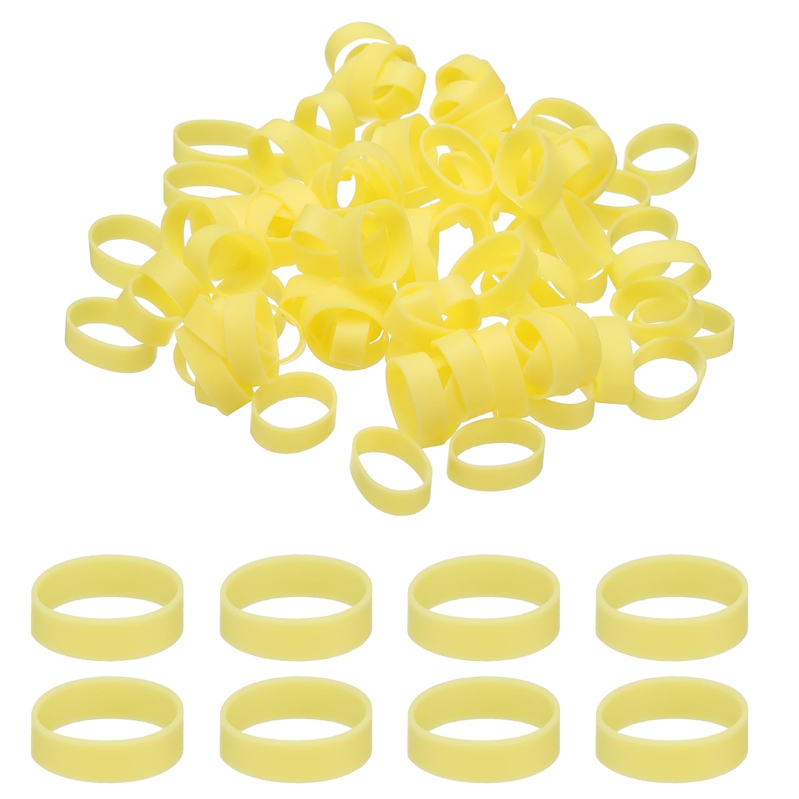 100Pcs Silicone Cable Ties, 12mm Heavy Duty Small Strong Bands Silicone Bands…