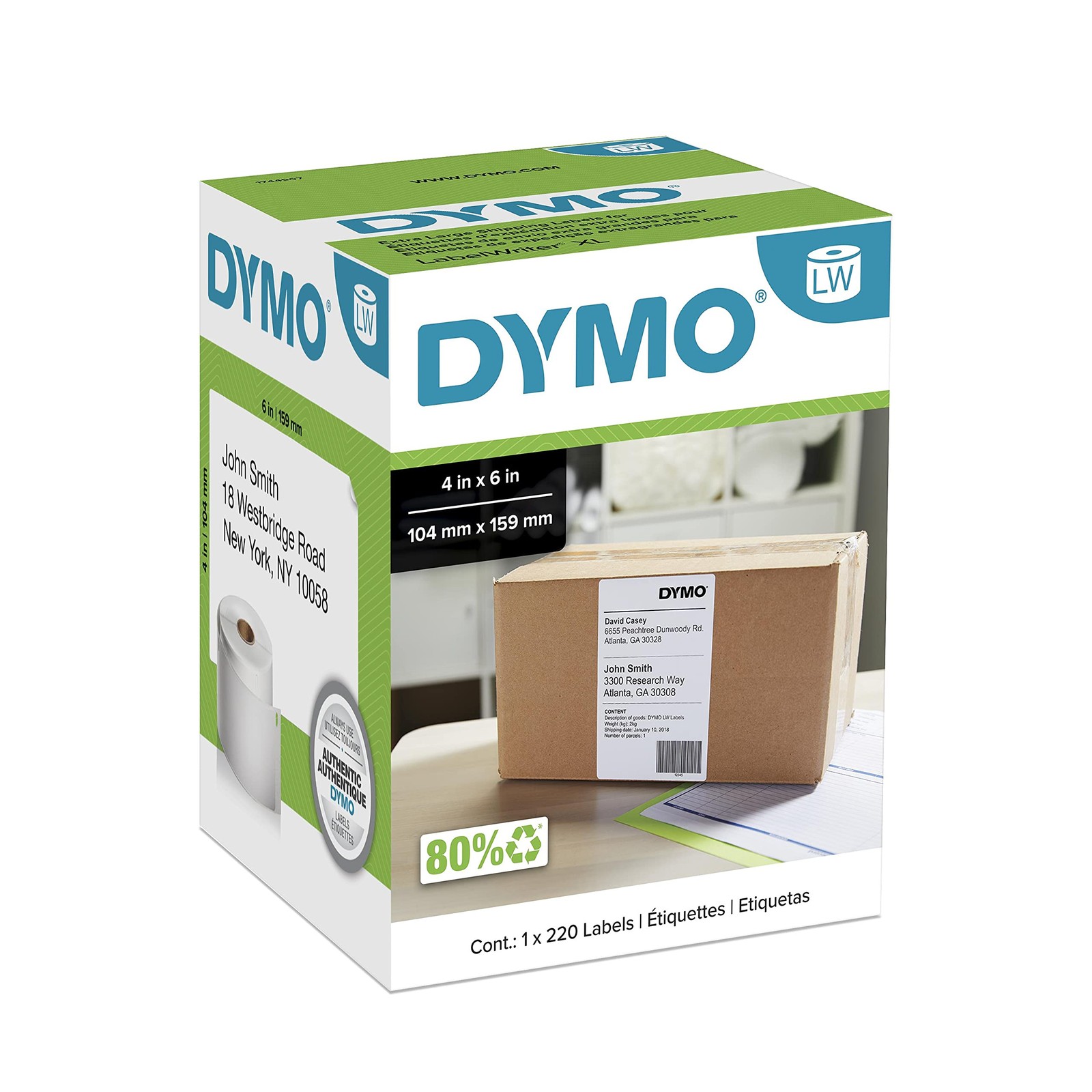 DYMO Authentic LW Extra-Large Shipping Labels for 1 Roll, White