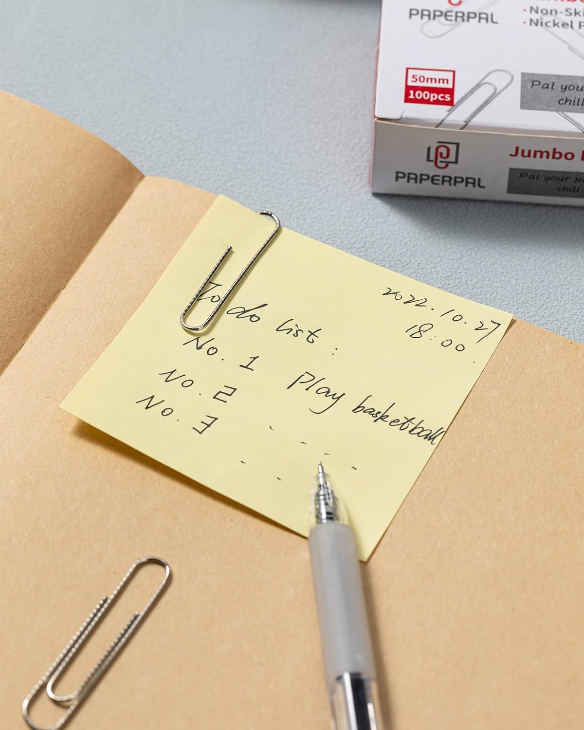 Paperclips for Office School & Personal Use, Jumbo Nonskid Paper Clip (2″), 1000