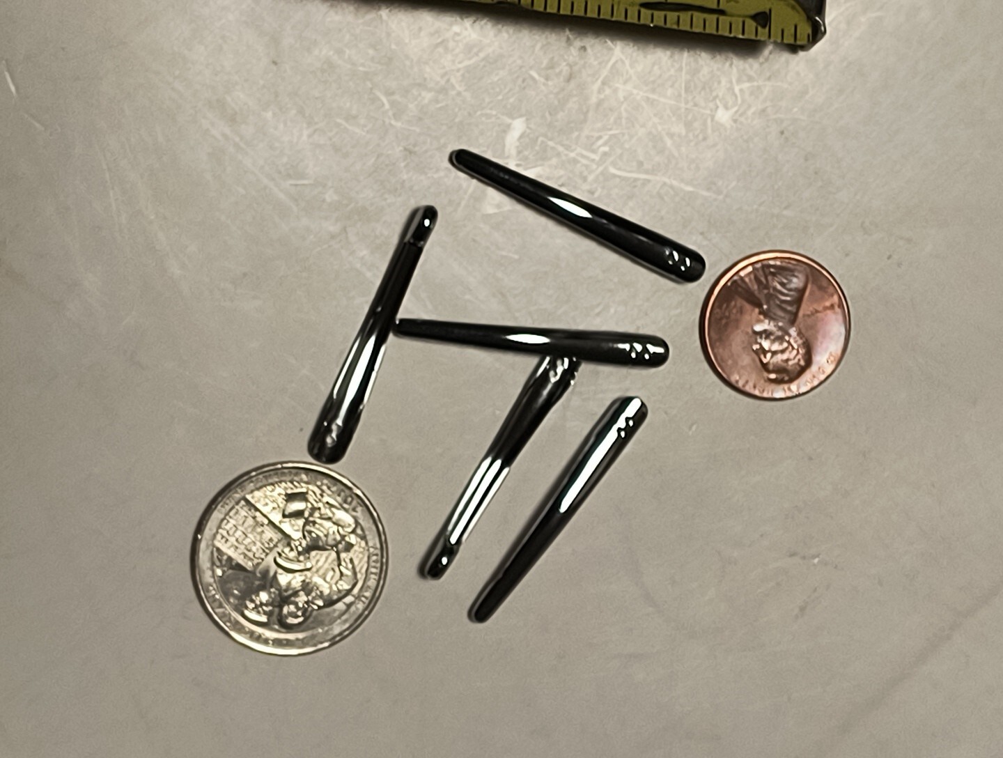 5 Unbranded Pen Or Mechanical Pencil Replacement Clips, Chrome NOS