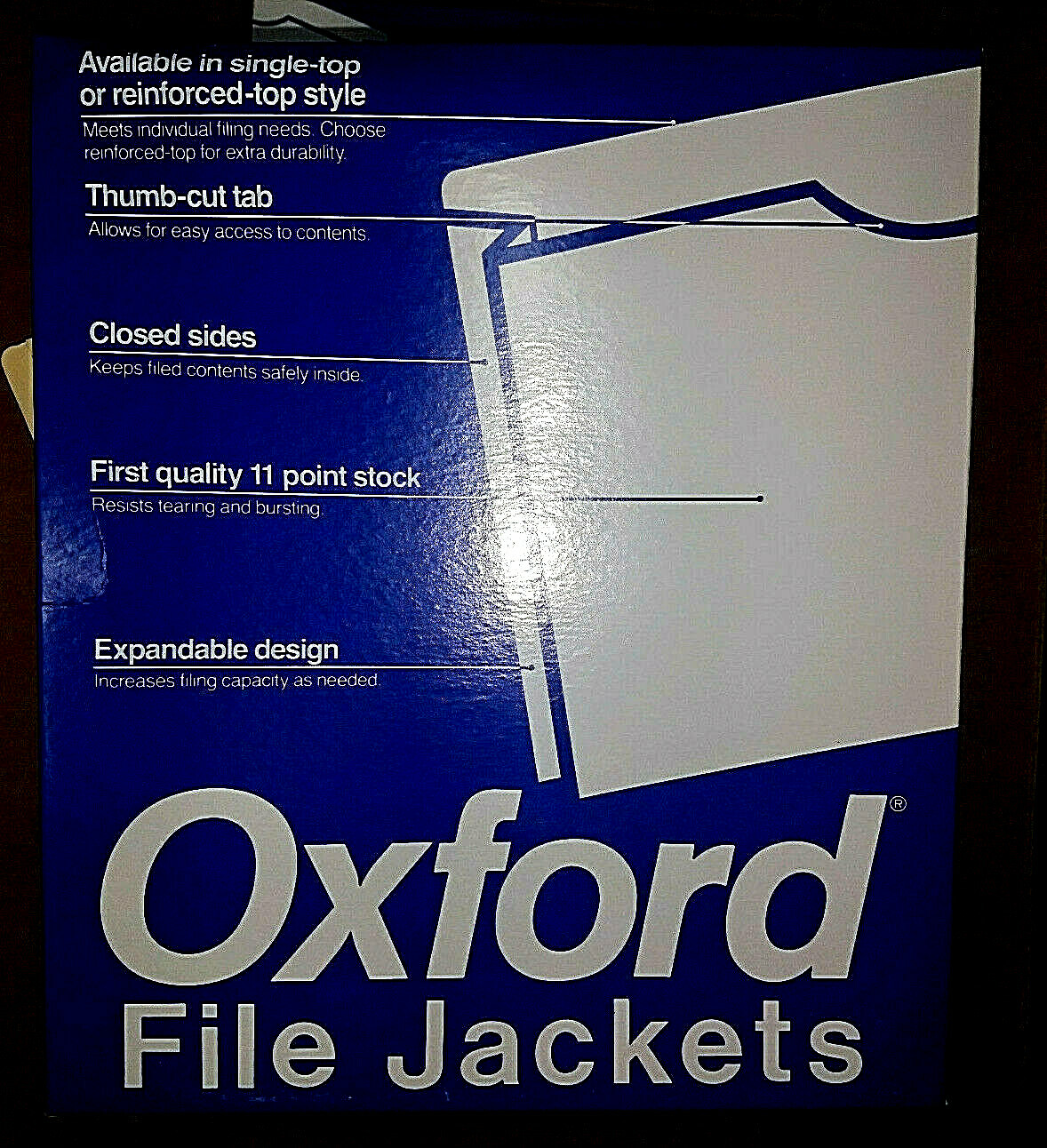 Oxford File Jackets MANILA / 50 Letter Size / Single Top / 2″ Expansion