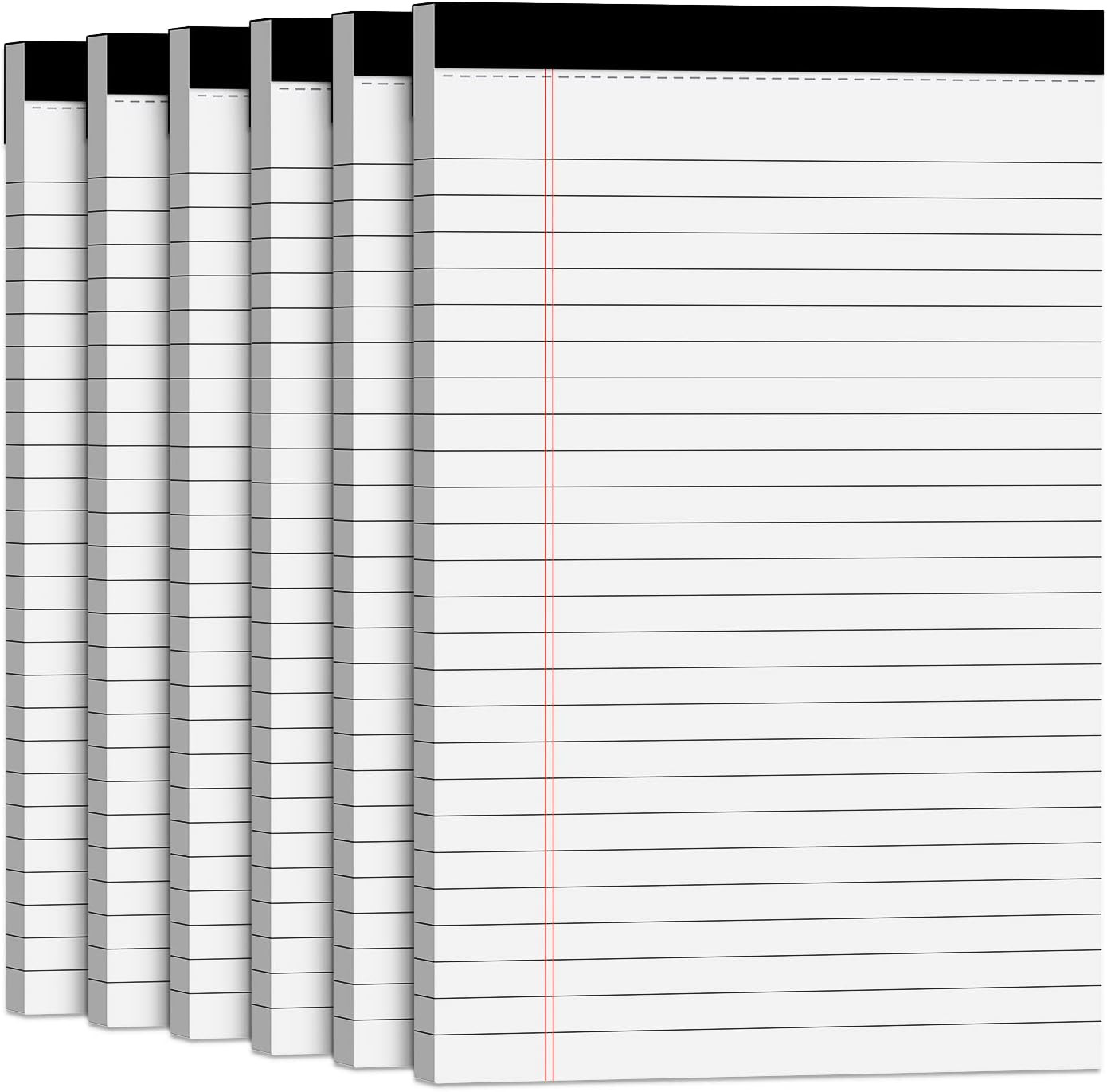 Note Pads 5X8 Small Legal Pads White Notepad, 6 Pack, Narrow Ruled Notepads, Mic