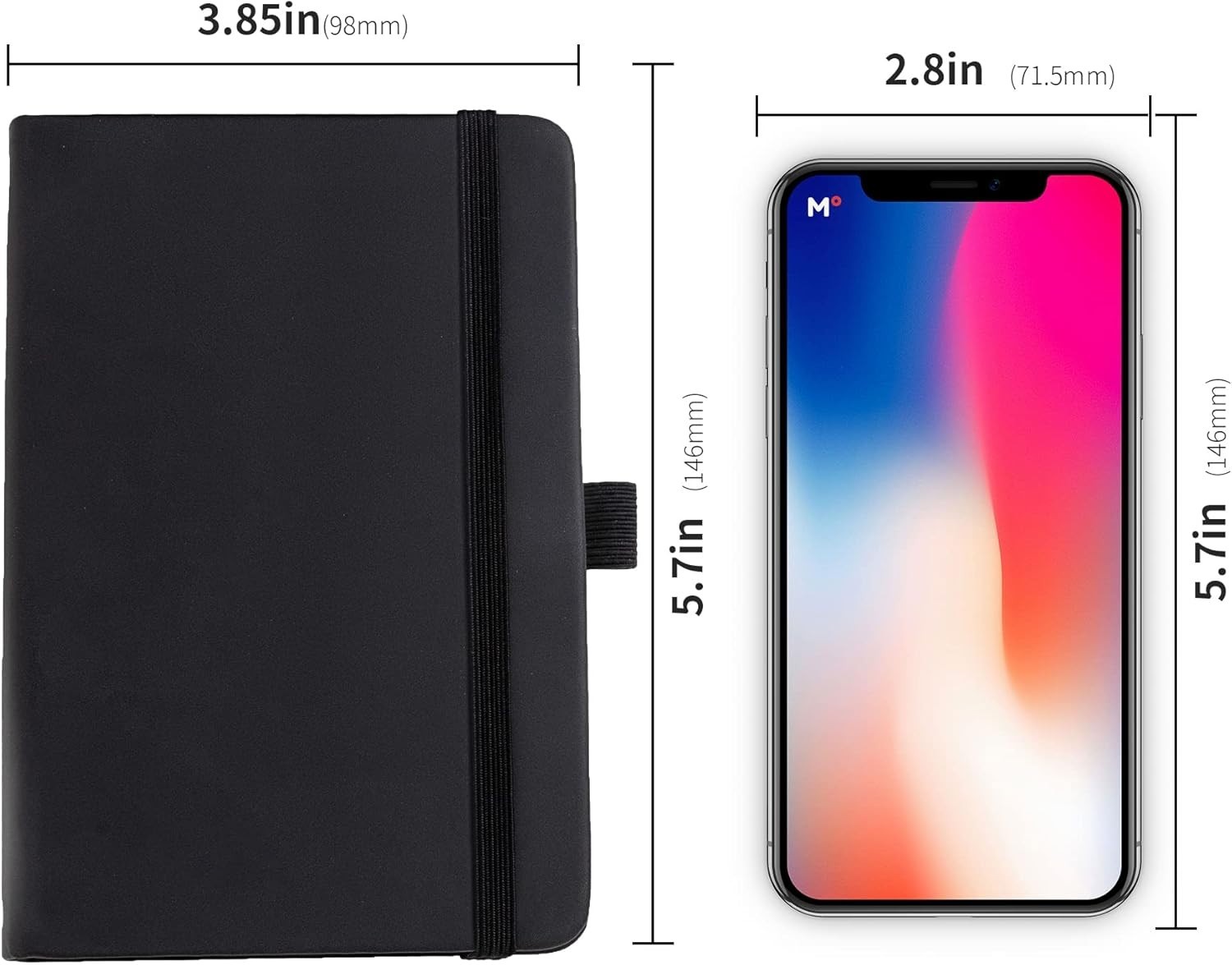 Minimalist 2-Pack Pocket Journal with Pen Holder & Page Markers – 4×5.7 Inches
