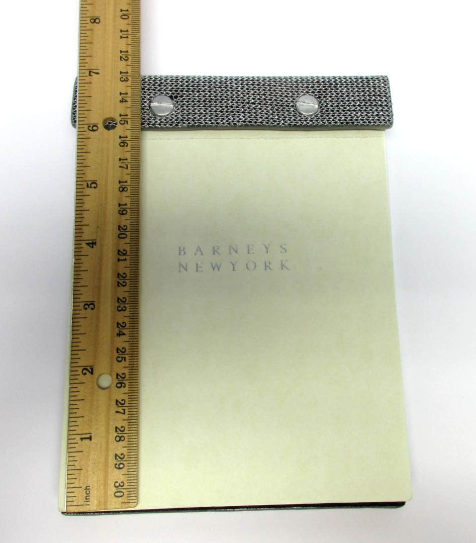 Desk Notepad 5×7 Leather Cover Refillable 250 Pages Barneys New York Silver Link