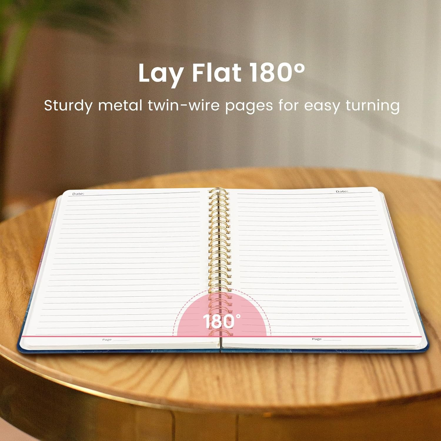 Lined Spiral Notebook Journal for Women A5(5.8″ × 8.3″), Cute Hardcover Notebook