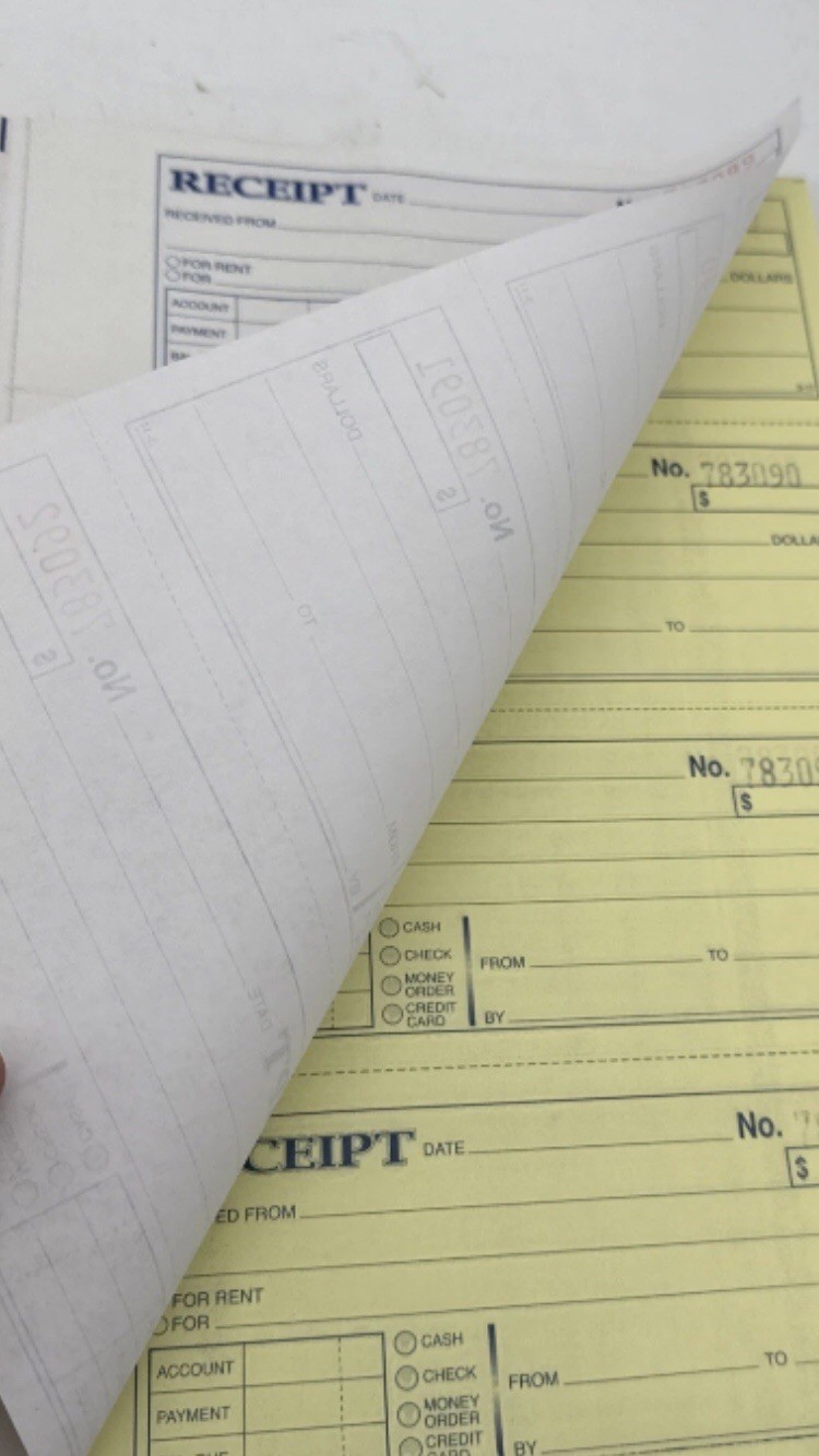 Adams Money Rent Receipt Book 7-5/8″ x 11″ Carbonless Two 2 Part