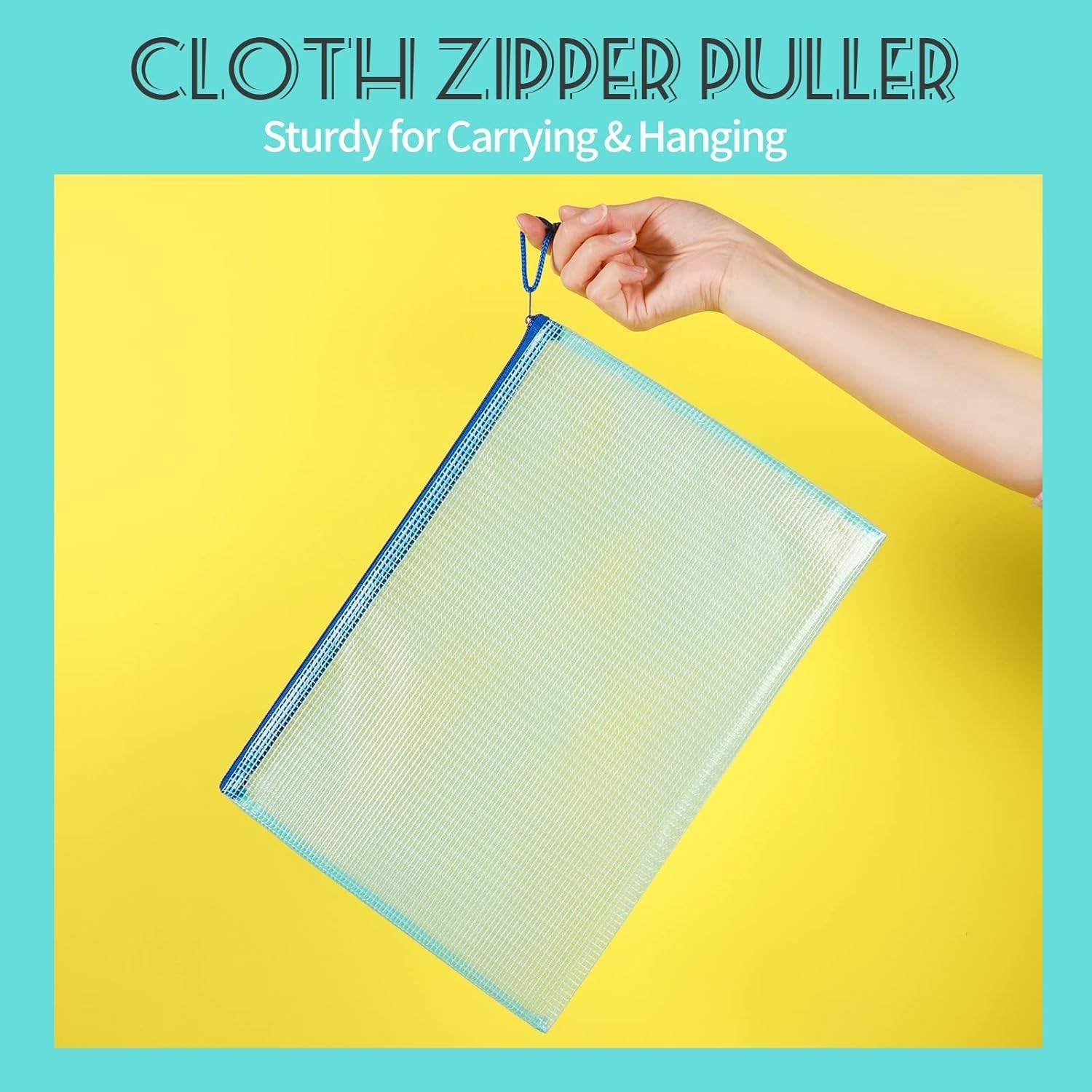 Mesh Zipper Pouch Bags, 13.2″x 9.2″ Zipper Pouch, 4 pcs Mesh Bags with Zipper,
