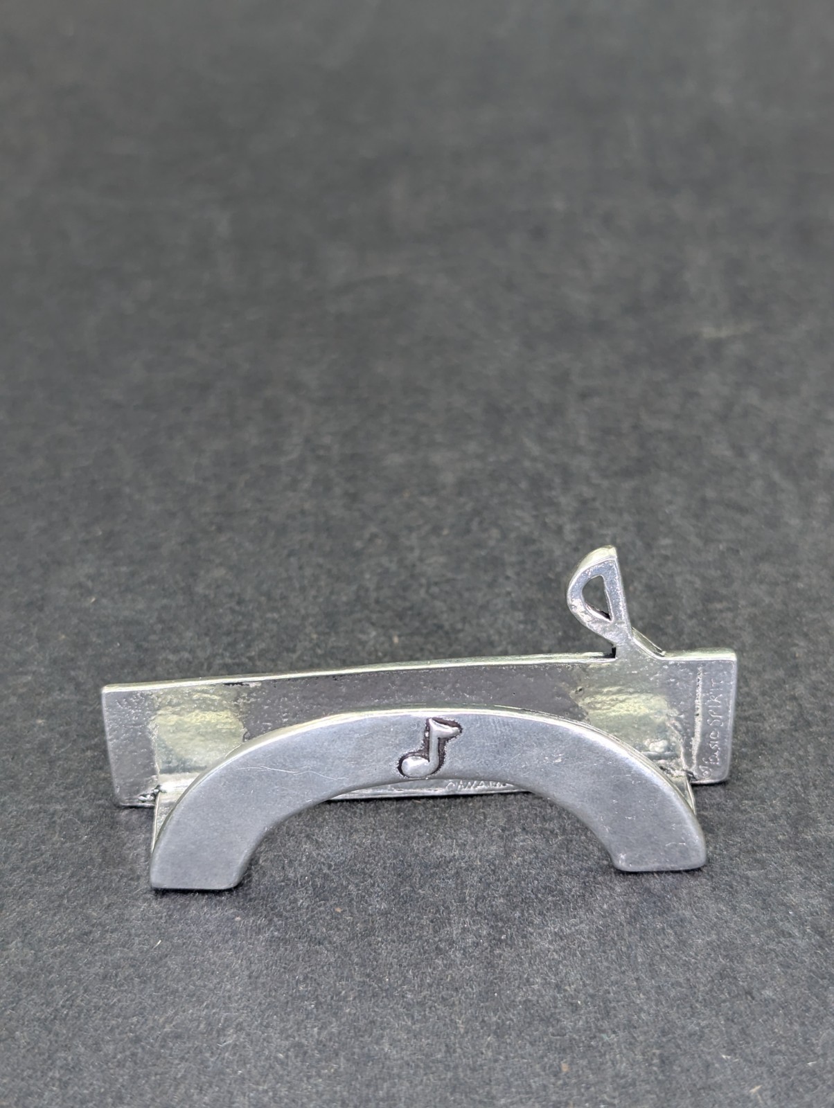 Music Notes G Clef Bars Pewter Business Card Holder Canada Vtg