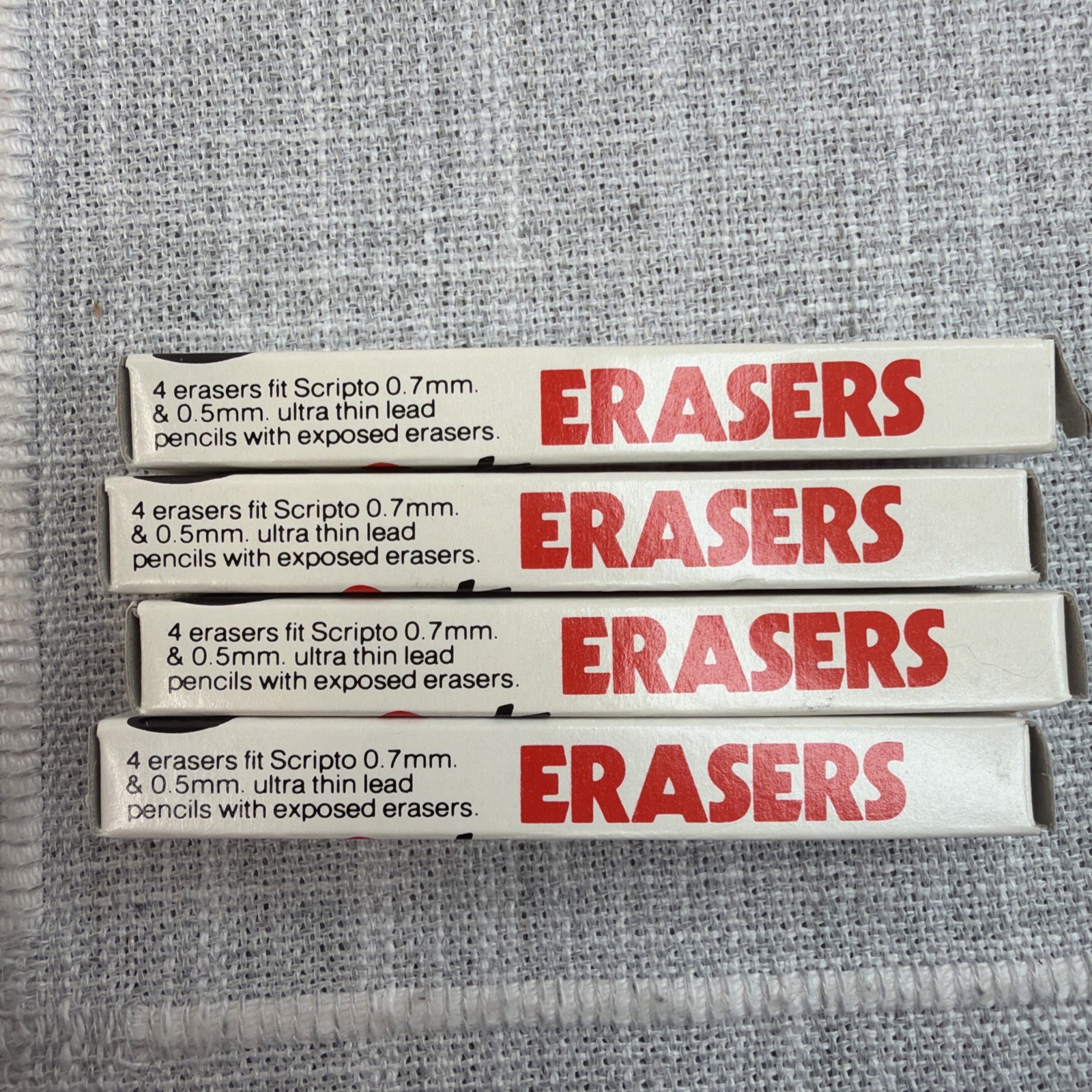 Scripto Erasers FOUR BOXES – Pack of 4 No. J250 New Old Stock 16 total