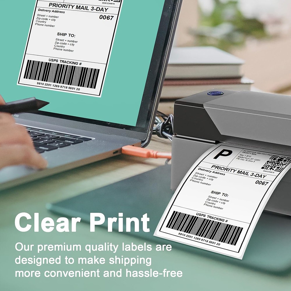 2 – 20 Rolls 4″x6″ Direct Thermal Shipping Labels 450/Roll For Zebra 2844 Eltron