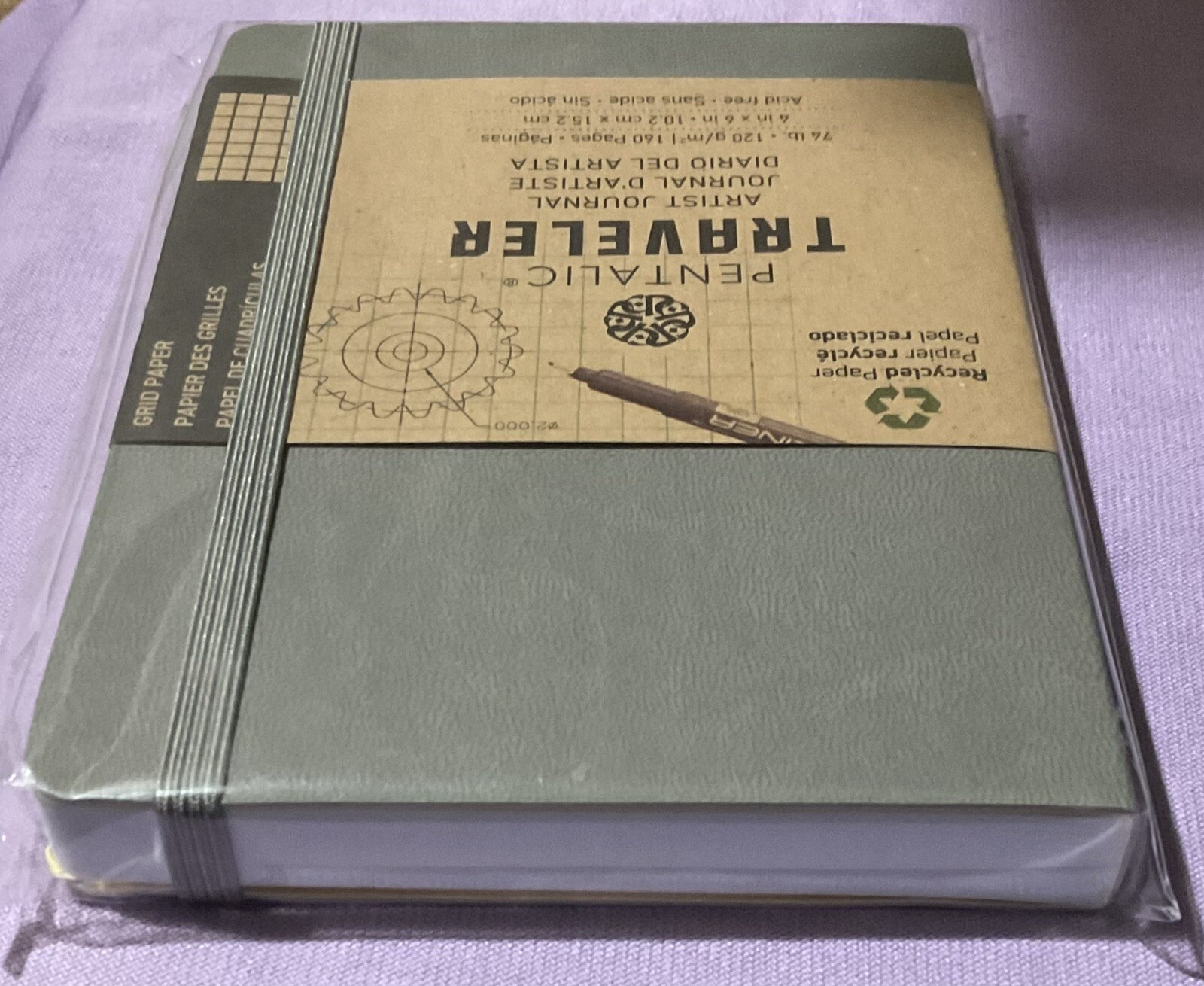 Pentalic Traveler Artist Journal Grid Paper 4” x 6” – 160 Pages – New Sealed