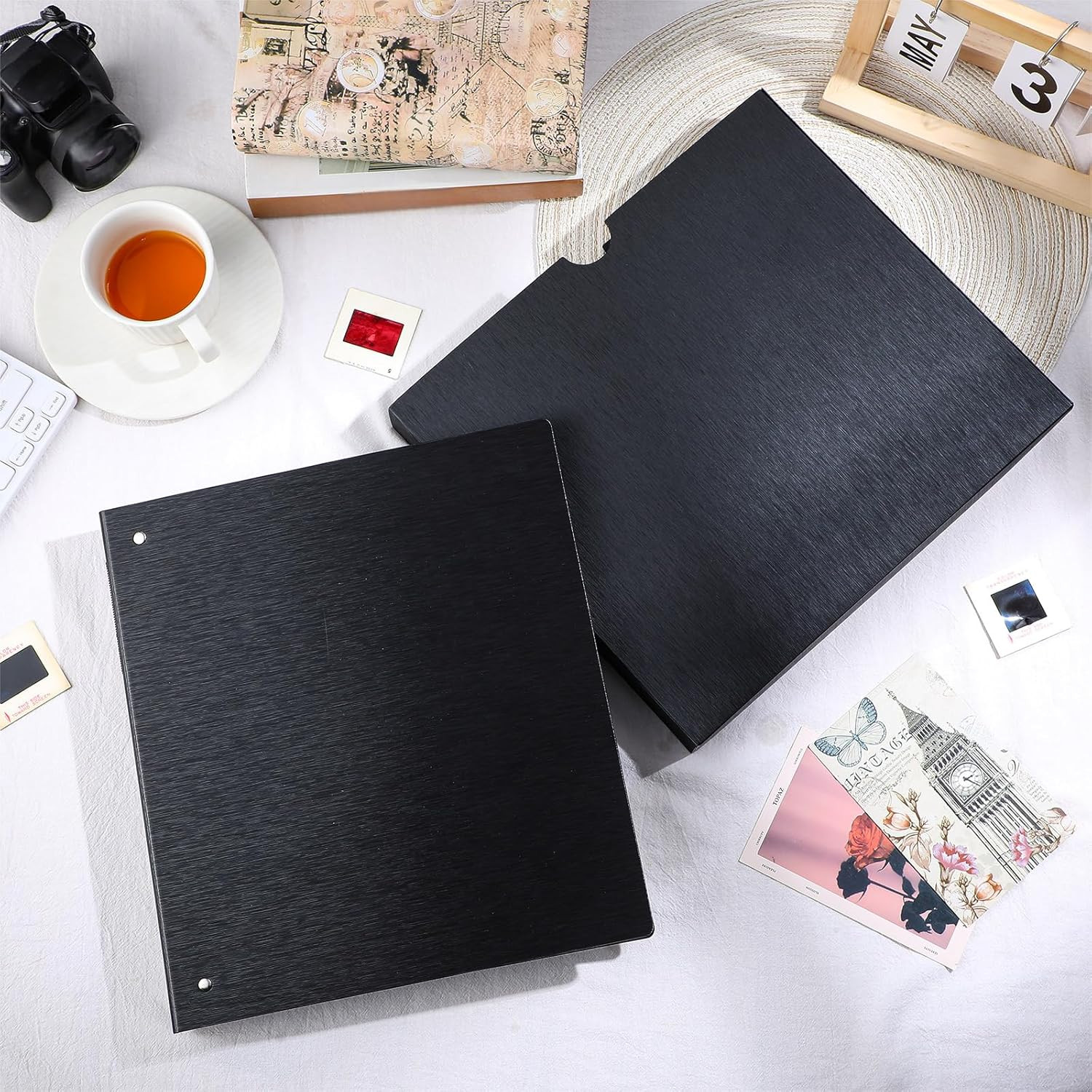 Protective Photo Slide Storage Box Set – 50 Pages Acid Free Protector 3 Ring Poc