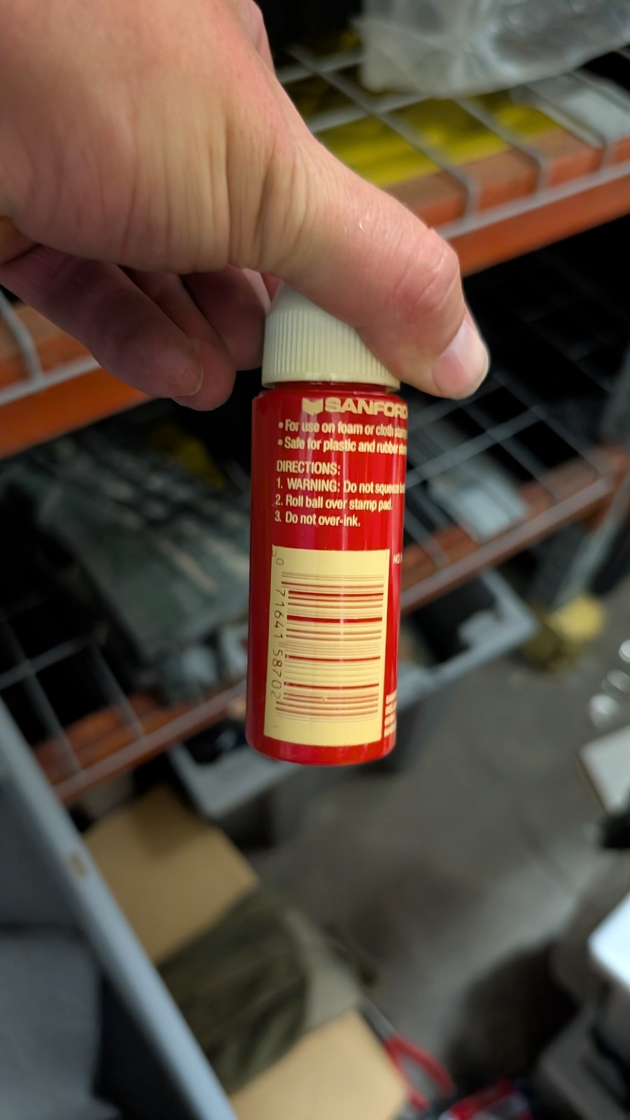 Sanford Roll-On Stamp Pad Inker Red Quick Dry 2 fl oz No 58702 Rubber Plastic