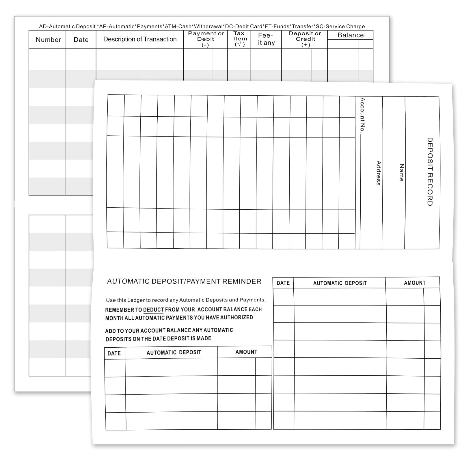 12 Pack Checkbook Register, Check Registers for Personal Checkbook, 6″ × 3″