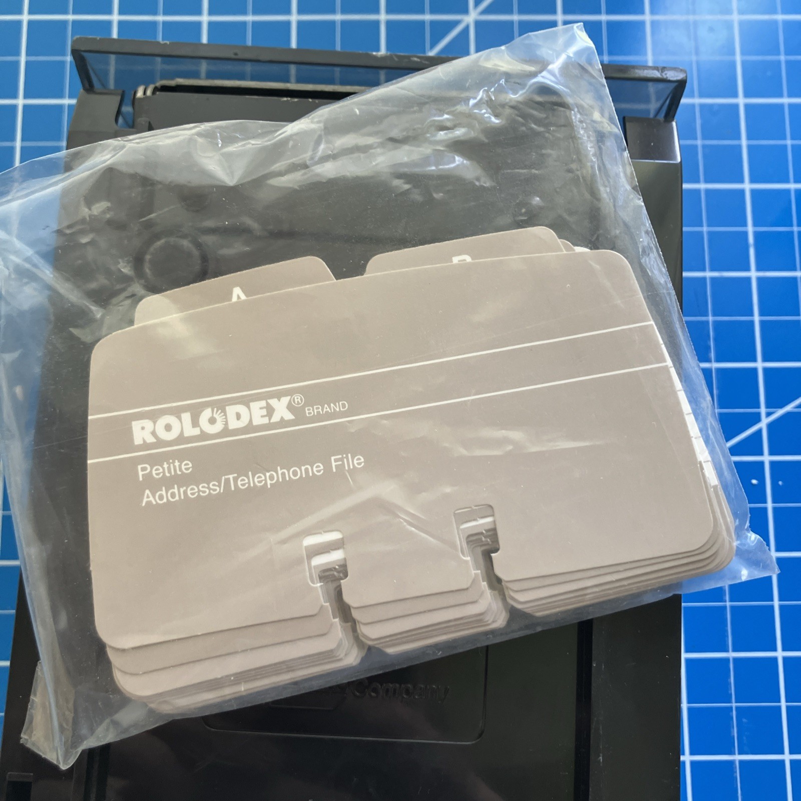 Vintage Rolodex Petite Address File Dividers Blank Cards S500C Smoke Gray &Black