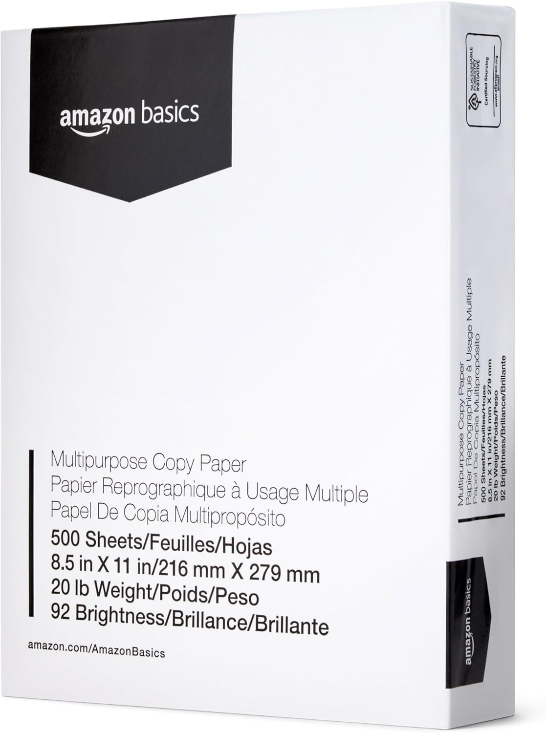 Multipurpose Copy Printer Paper, 20 Lb, 8.5 X 11 Inches, 8 Reams (4,000 Sheets),