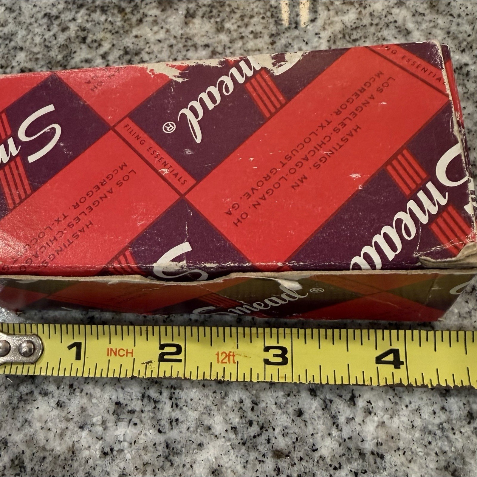 VINTAGE-Smead 5HT 1/5 Cut Metal Folder Label Tabs-Made USA-SET OF 12 in OG Box