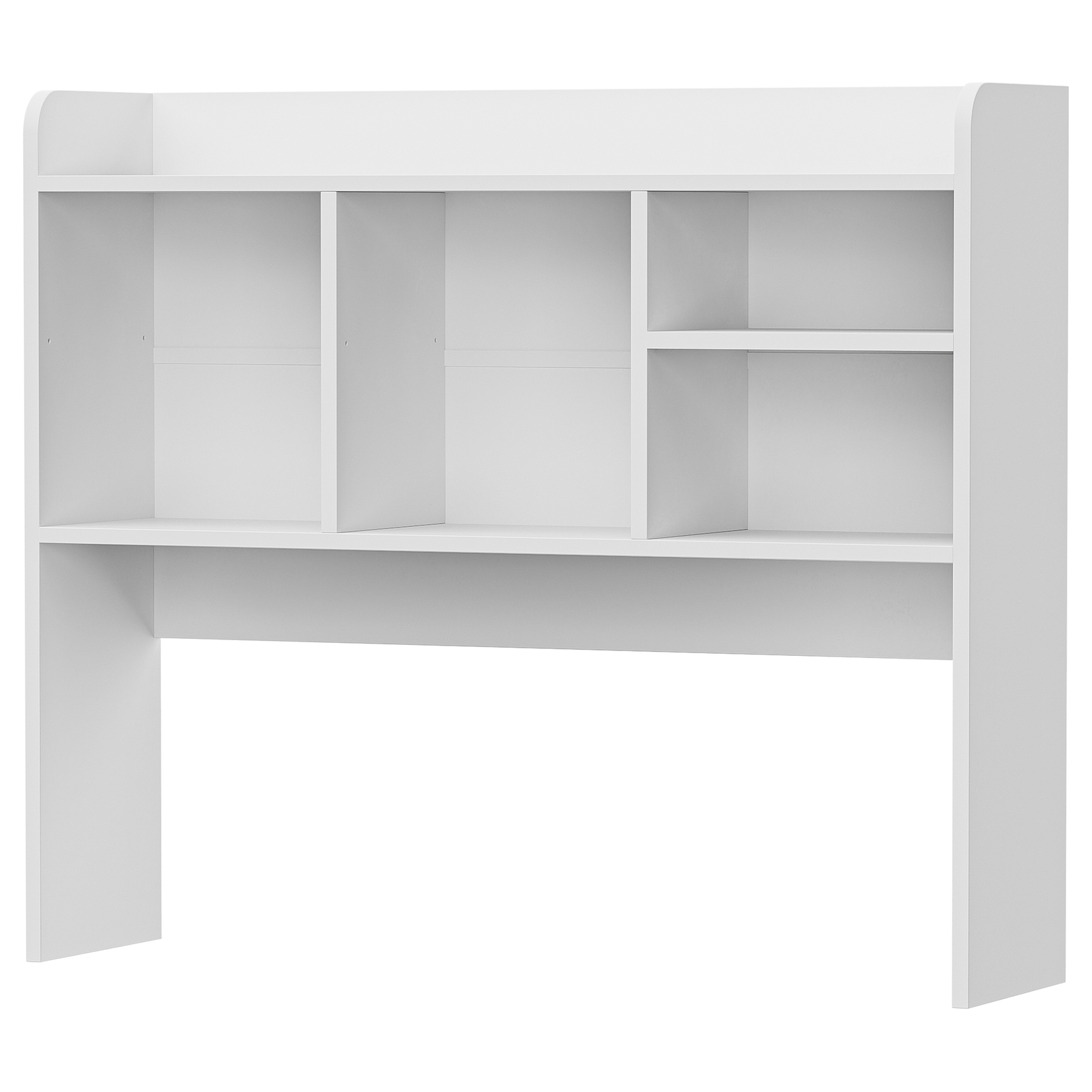 Desktop Bookshelf Countertop Storage Hutch w/ 5 Shelves for Computer Desk White