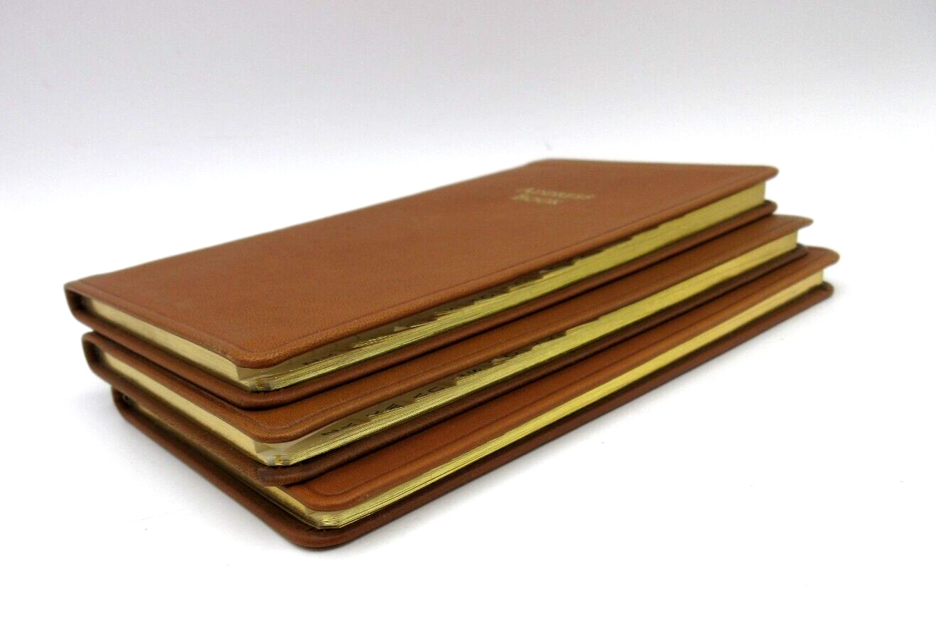 Address Book Personal Pocket Size 3×6″ Soft Leather Cover Graphic Image TAN