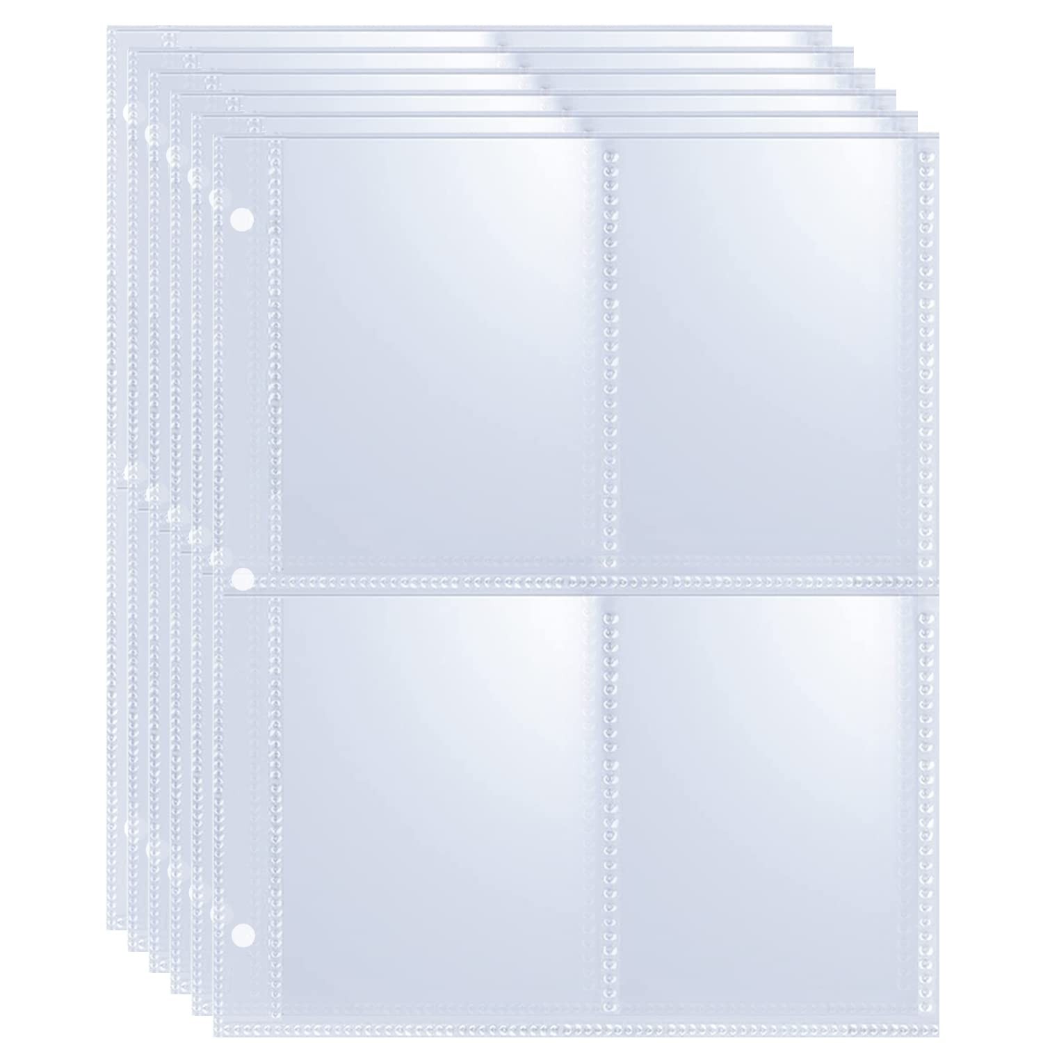 50 Pack 400 Pockets 2.5×3.5 Trading Card SleevesA5 Binder 4 Pocket Card Sleev…