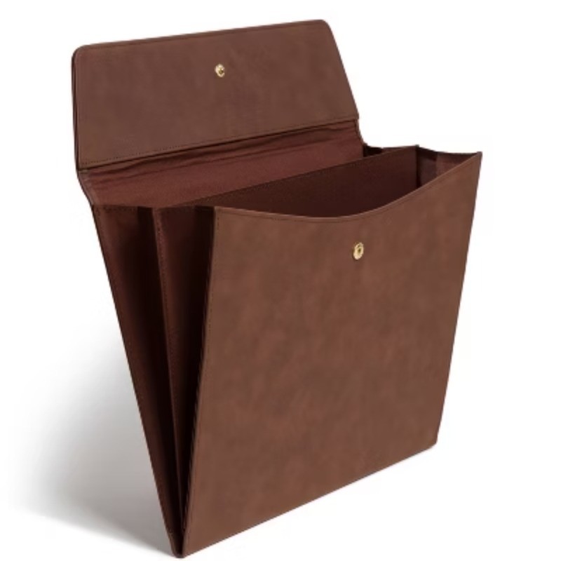 File Organizer Brown Pleather: Polyurethane File Holder