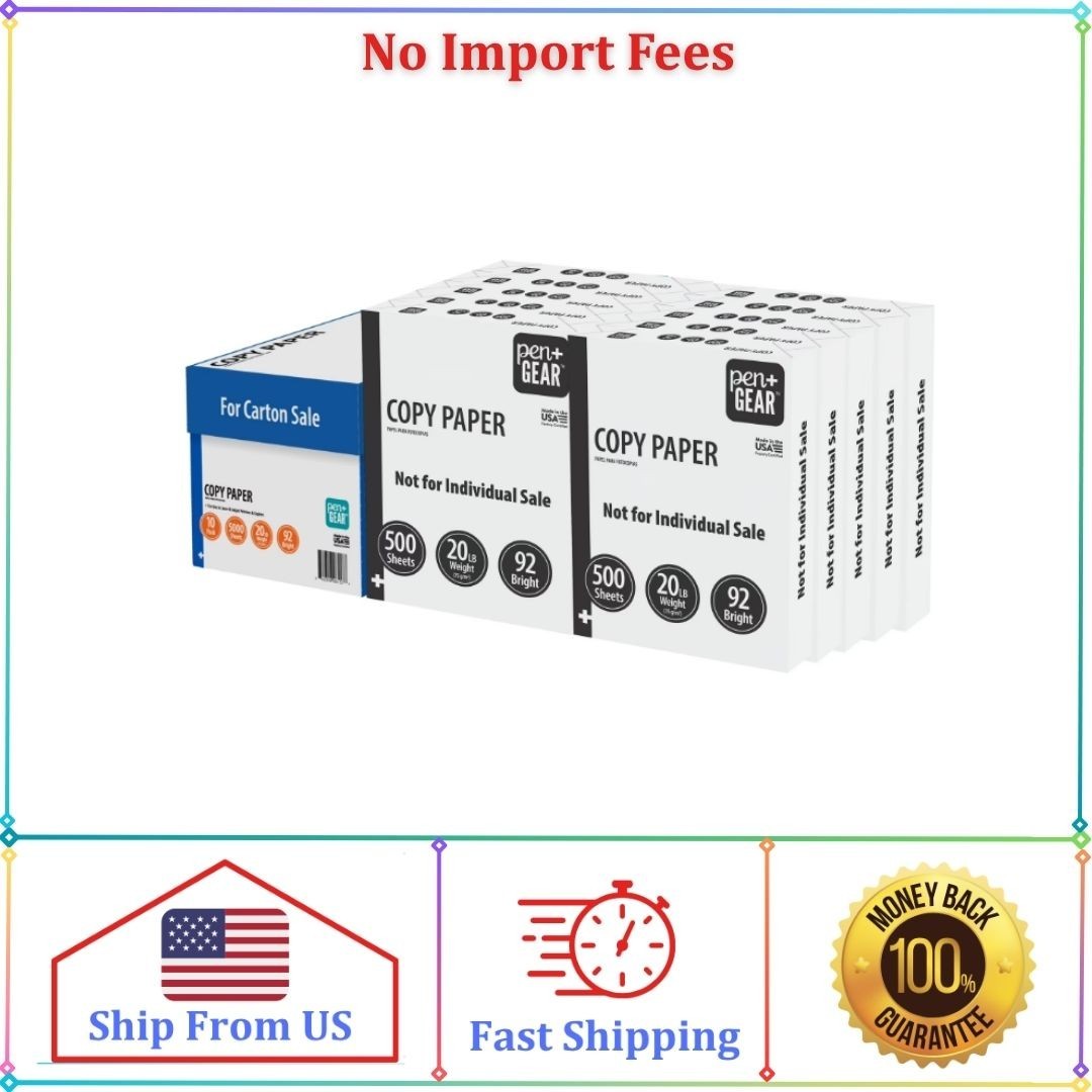 Pen+Gear Copy Paper 8.5″ x 11″ 92 Bright White 20 lb 10 Ream Case (5,000 Sheets)
